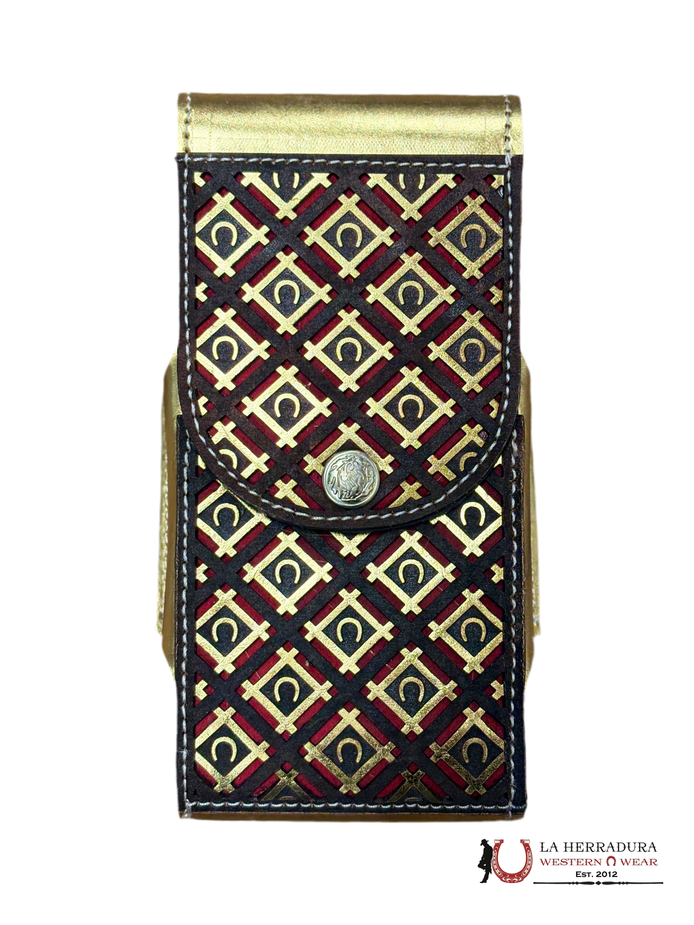 GOLD & RED HORSESHOE PHONE CASE