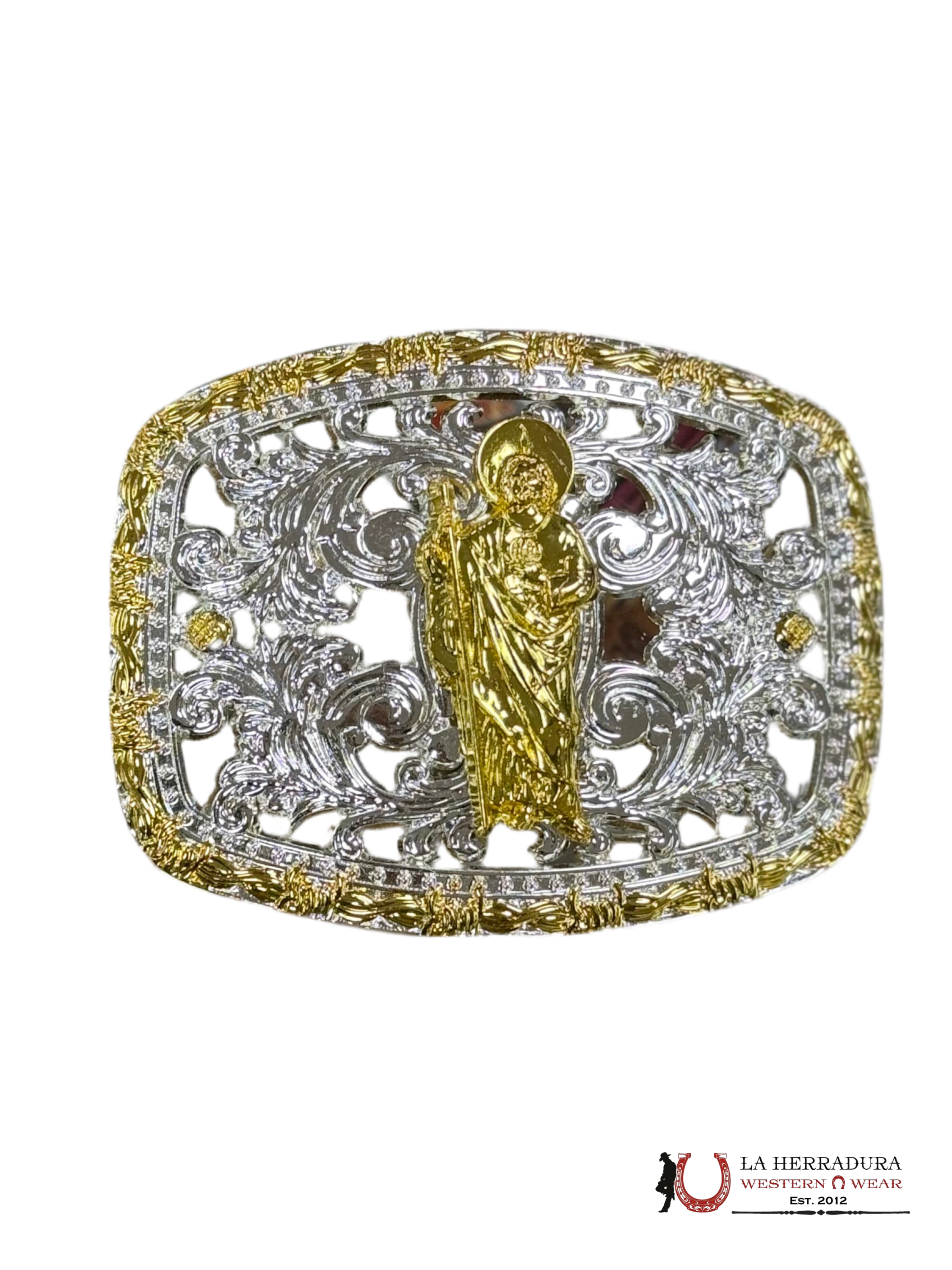 GOLD SAN JUDAS SILVER SQUARE BUCKLE ACCESORIOS