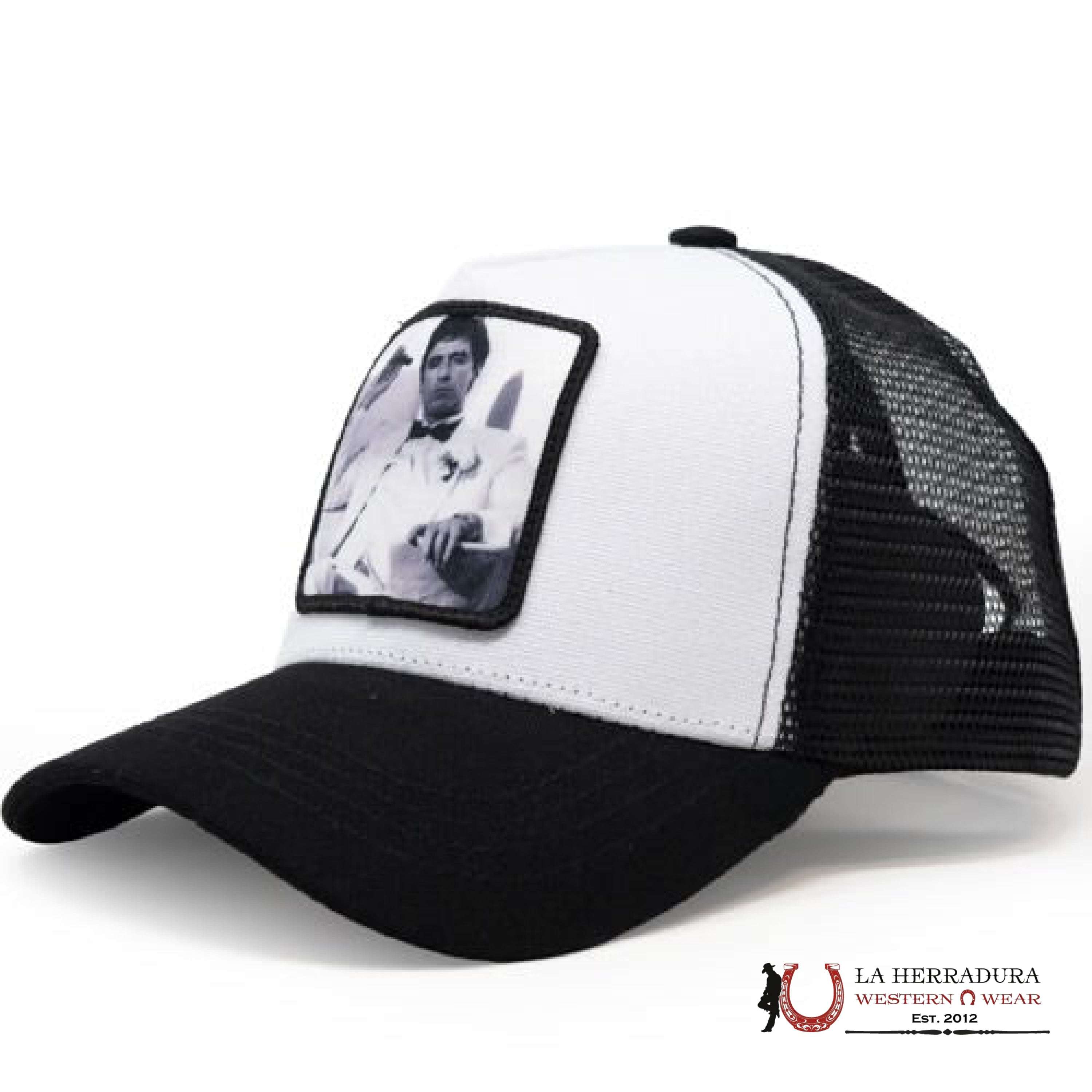 GOLD STAR TRUCKER HAT BLACK /WHITE CAPS MENS GORRAS HOMBRES