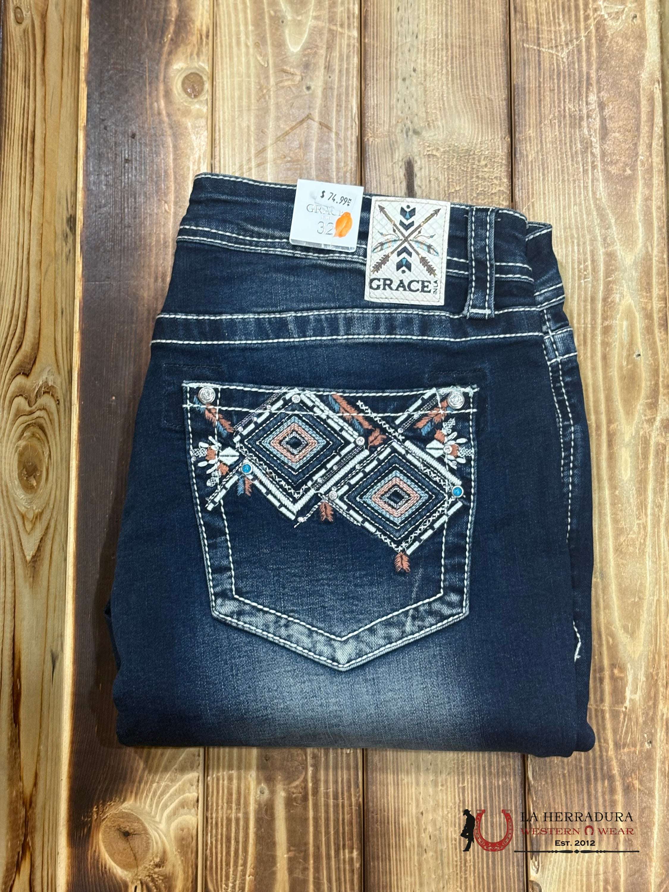 Grace in LA Diamond Aztec colors pink and blue EBS617RC-32