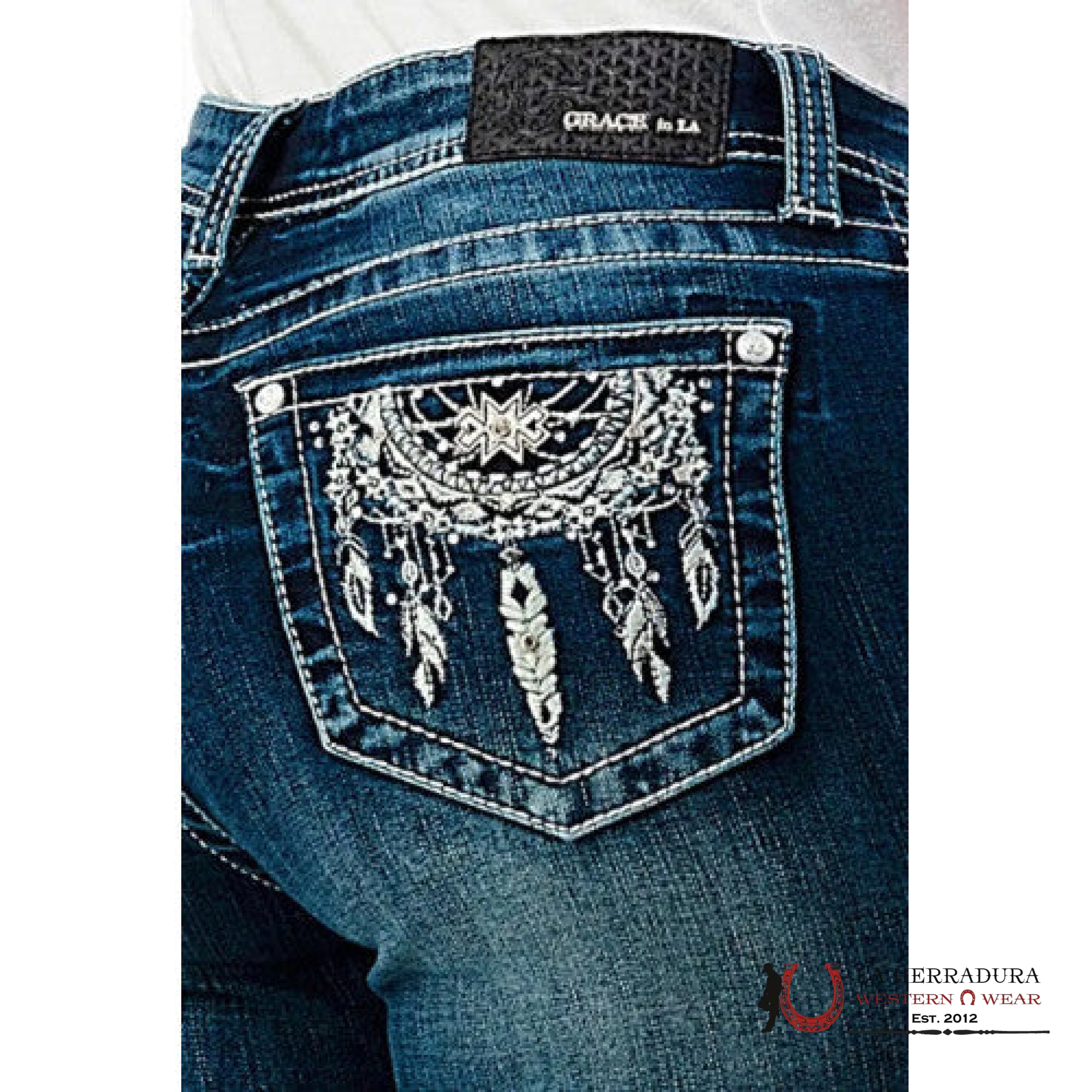 GRACE IN LA WOMEN’S Bootcut Jeans Dream Catcher - Easy Fit Medium Waist EB61725-32