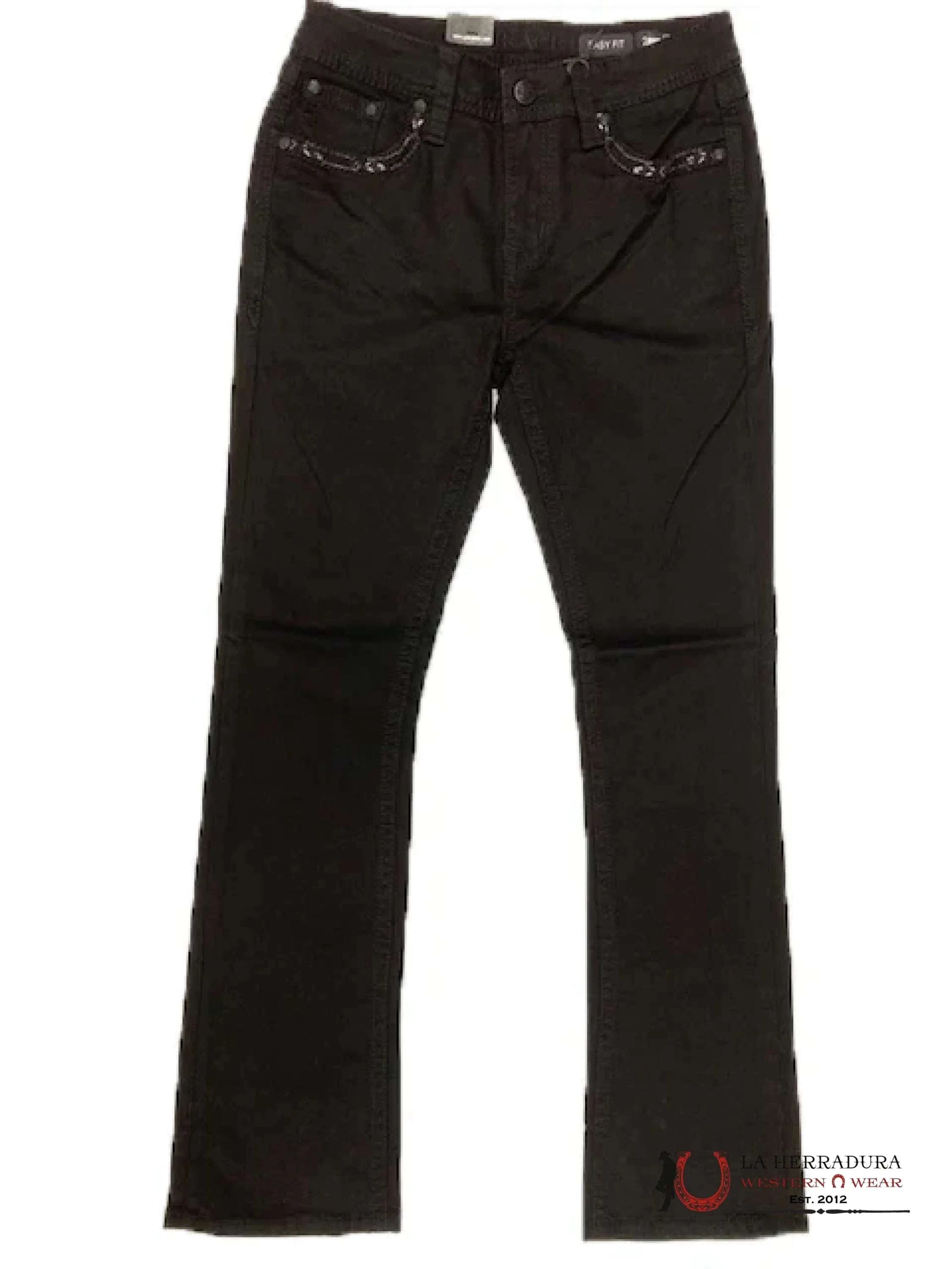 GRACE IN LA WOMEN’S EASY BOOT CUT JEANS - BLACK GLITTERY DESIGN EBS782BLK-32