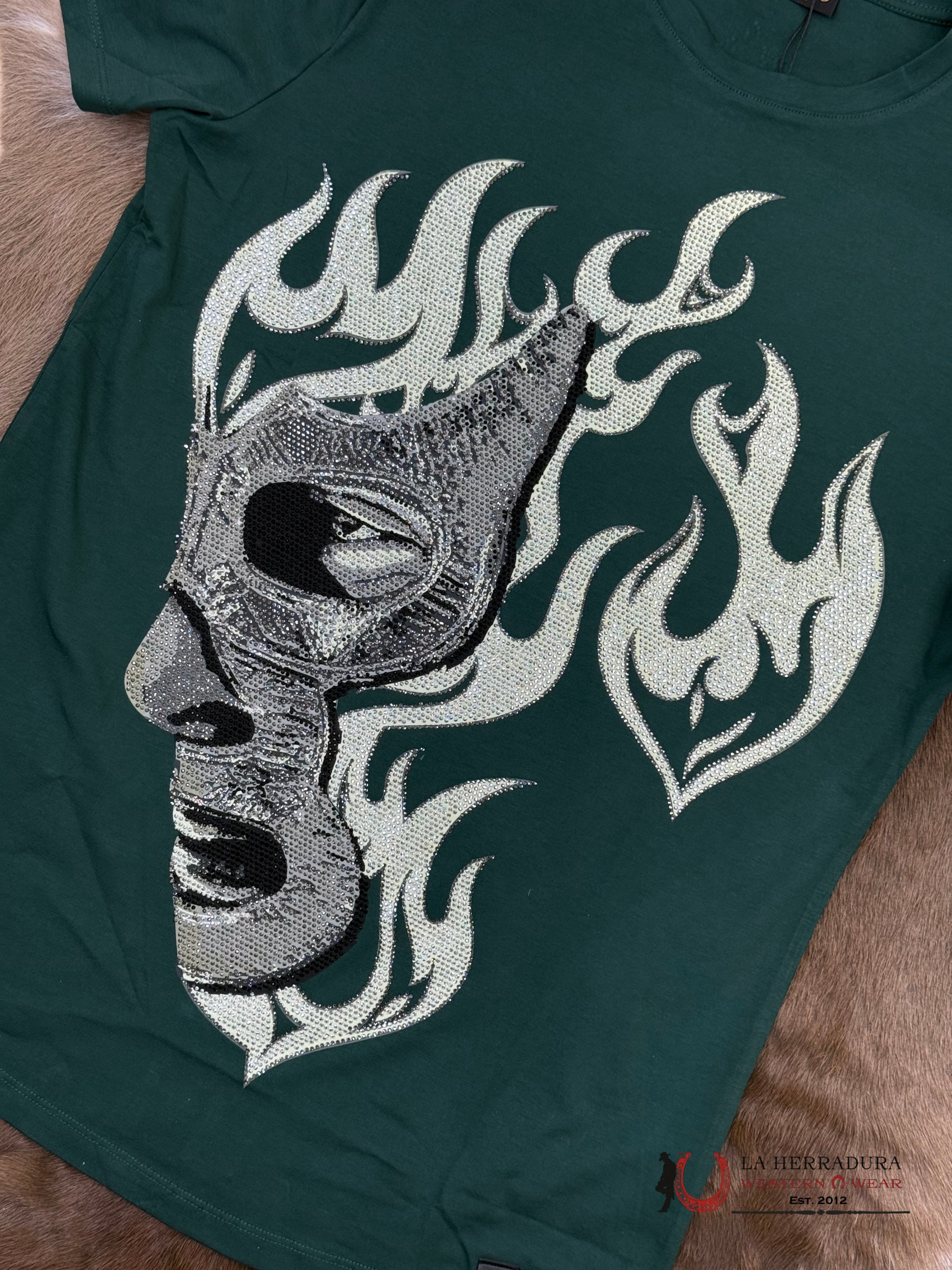 Green Short Sleeve Shirt Fighter Sparkles Men ROPA HOMBRES