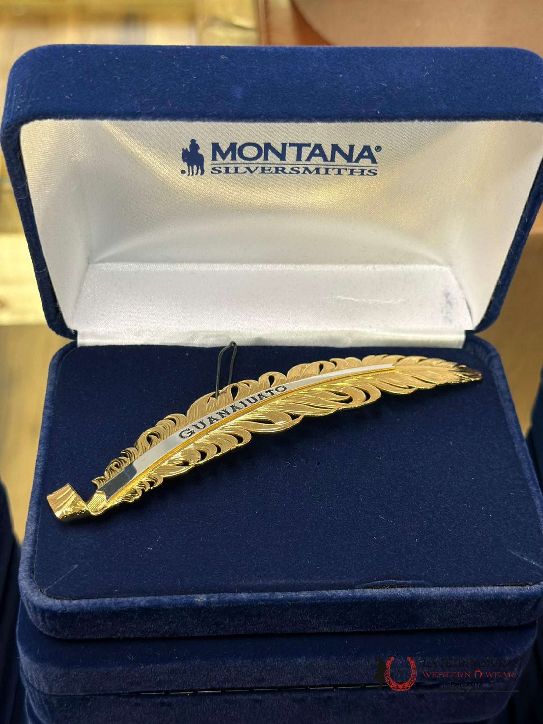 Montana Hat Feather Dorado Guanajuato Accesorios