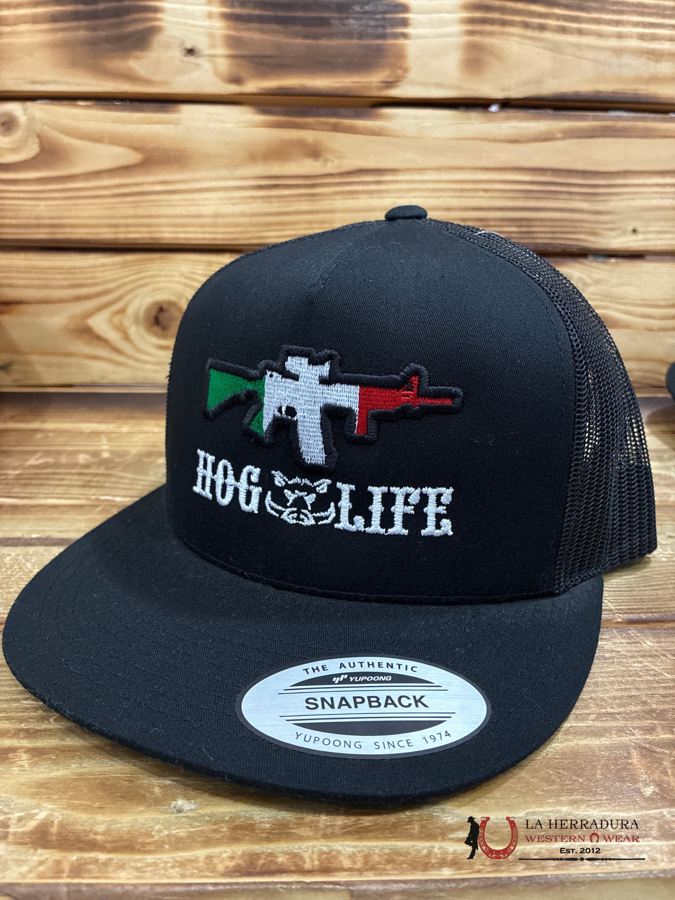 HOG LIFE MEXICO COLOR RIFLE BLACK CAP CAPS MENS GORRAS HOMBRES