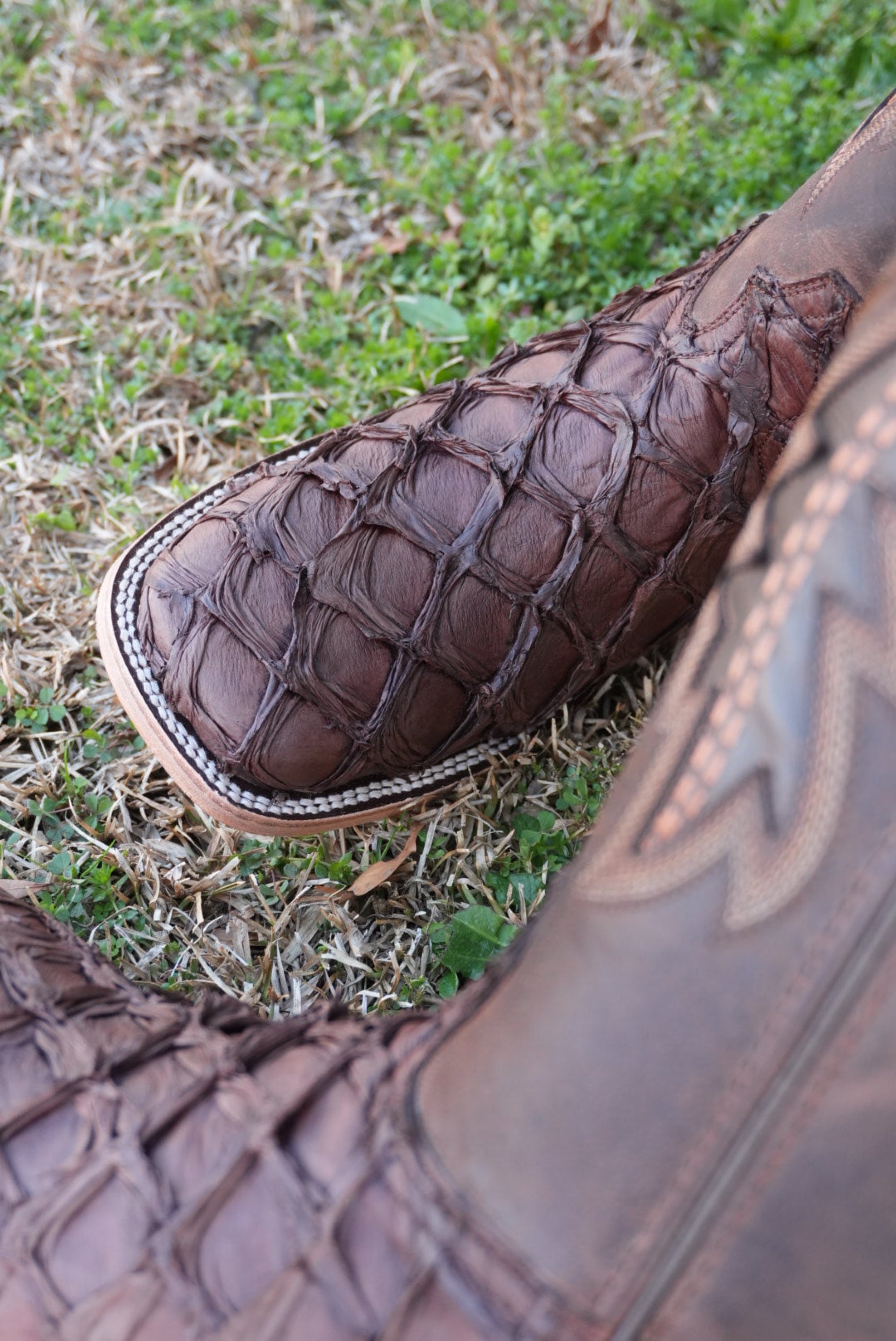 Hometown Pescado Cafe Matte Square Toe Boots BOTAS HOMBRES