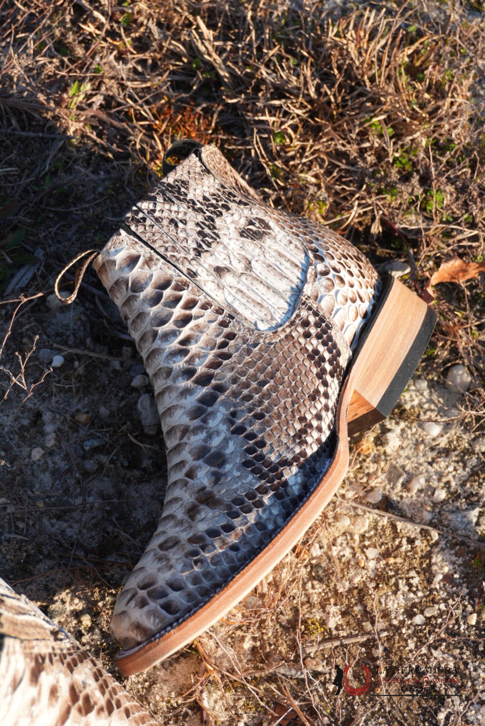 Hometown Python Natural Square Toe Botine BOTAS HOMBRES