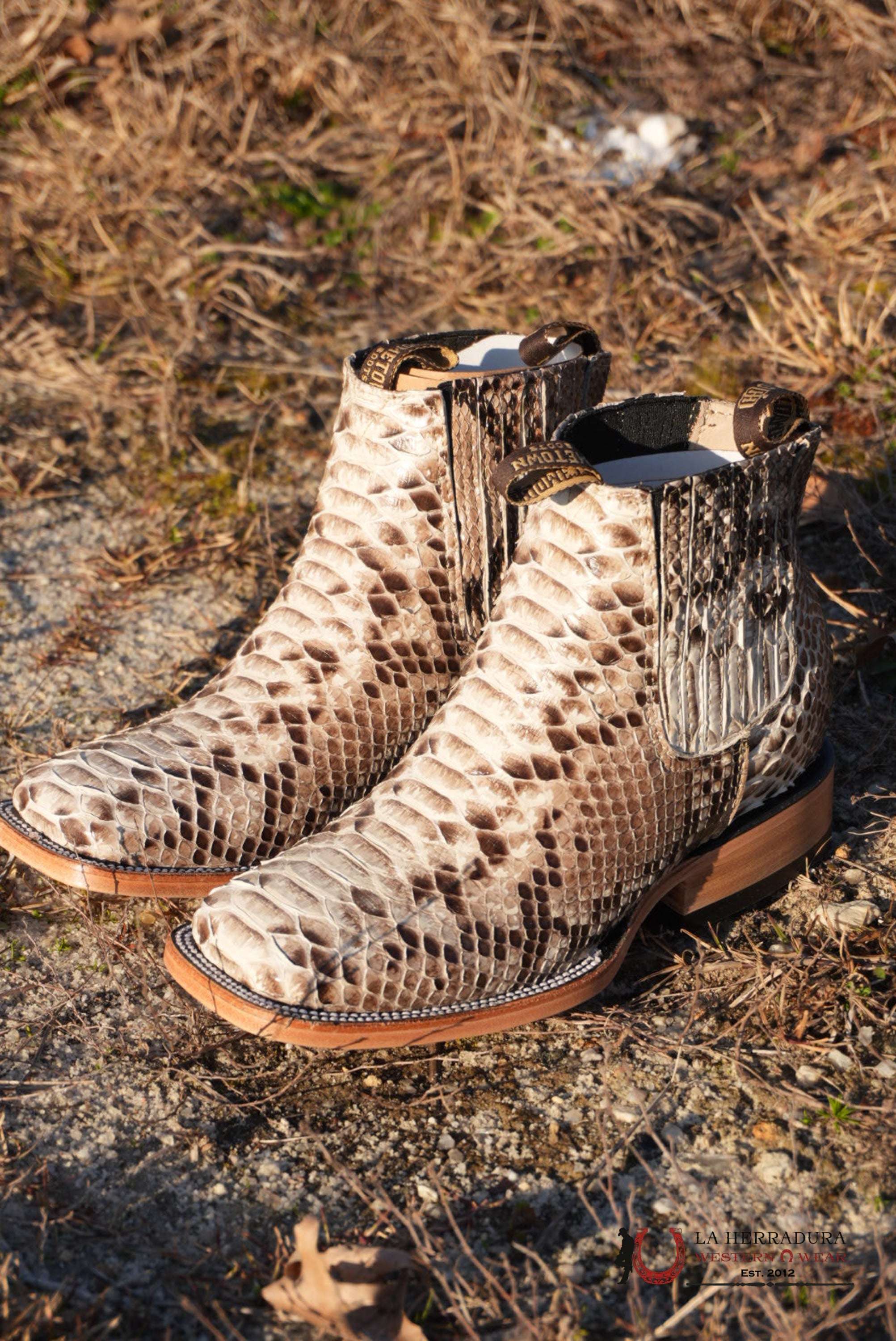 Hometown Python Natural Square Toe Botine BOTAS HOMBRES