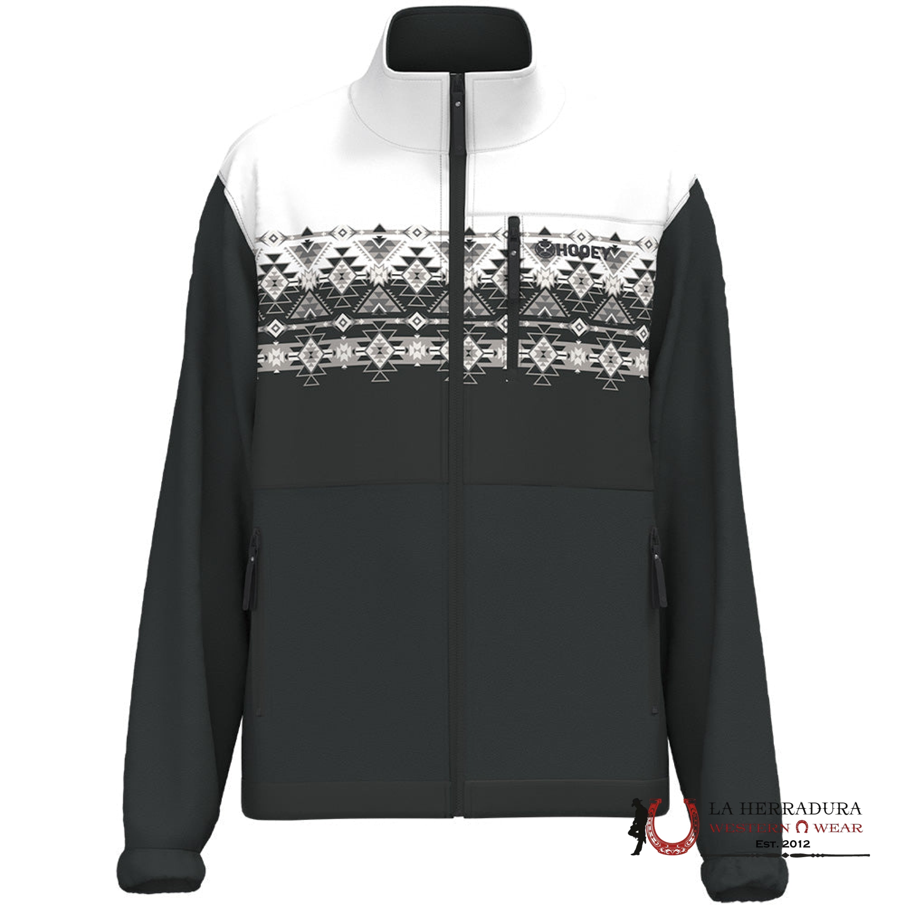 Hooey Boys Black/White Full Zip Tech Fleece Jacket Niños