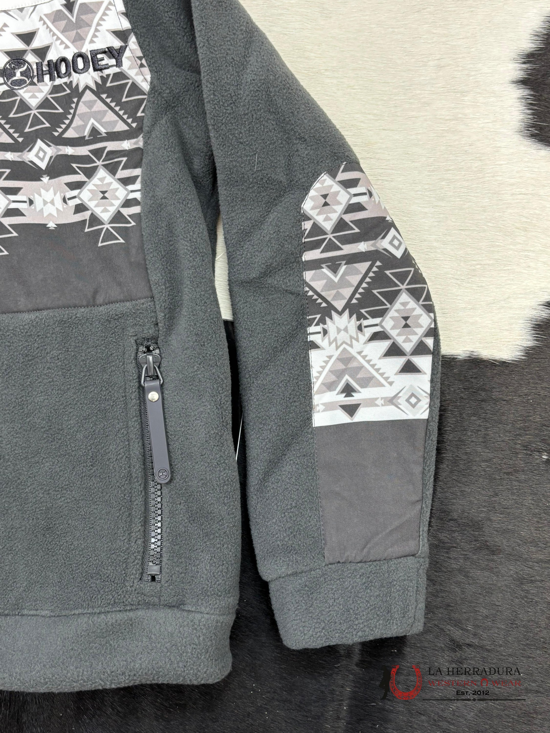 Hooey Boys Black/White Full Zip Tech Fleece Jacket Niños