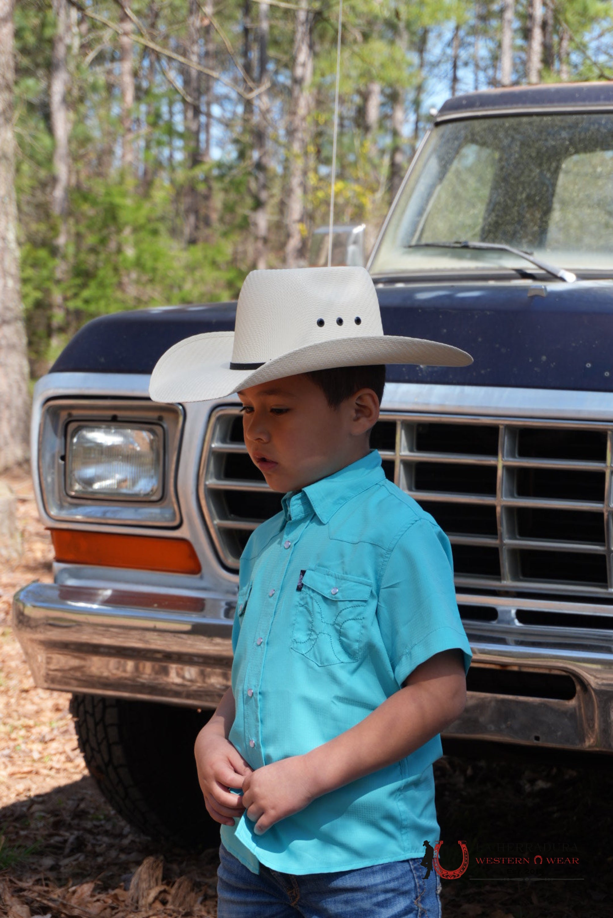 HOOEY BOYS BLUE CURACO SNAP SHORT SLEEVE NIÑOS