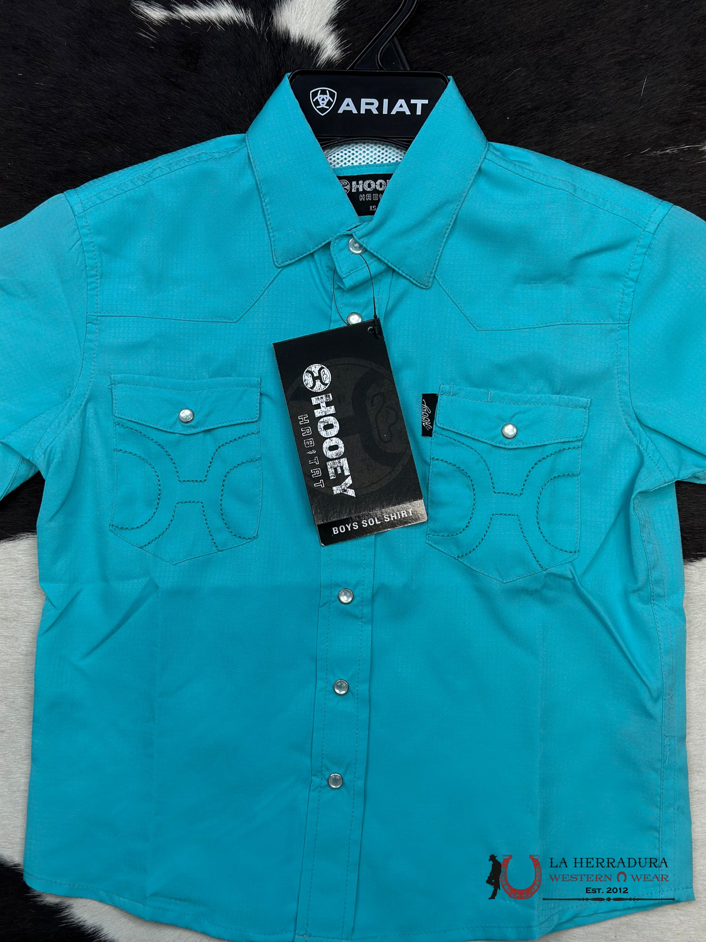Hooey Boys Blue Curaco Snap Short Sleeve Niños