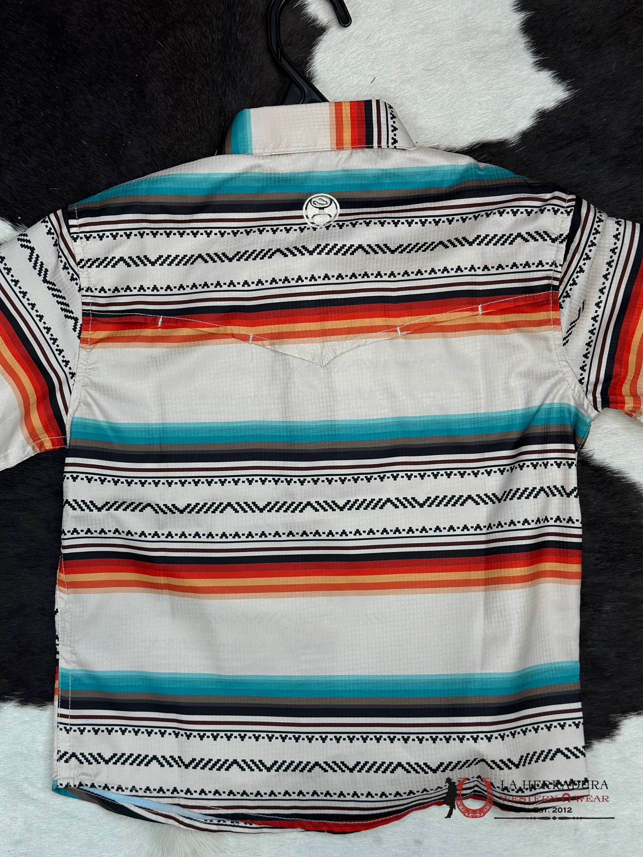Hooey Boys Cream Serape Snap Short Sleeve Niños
