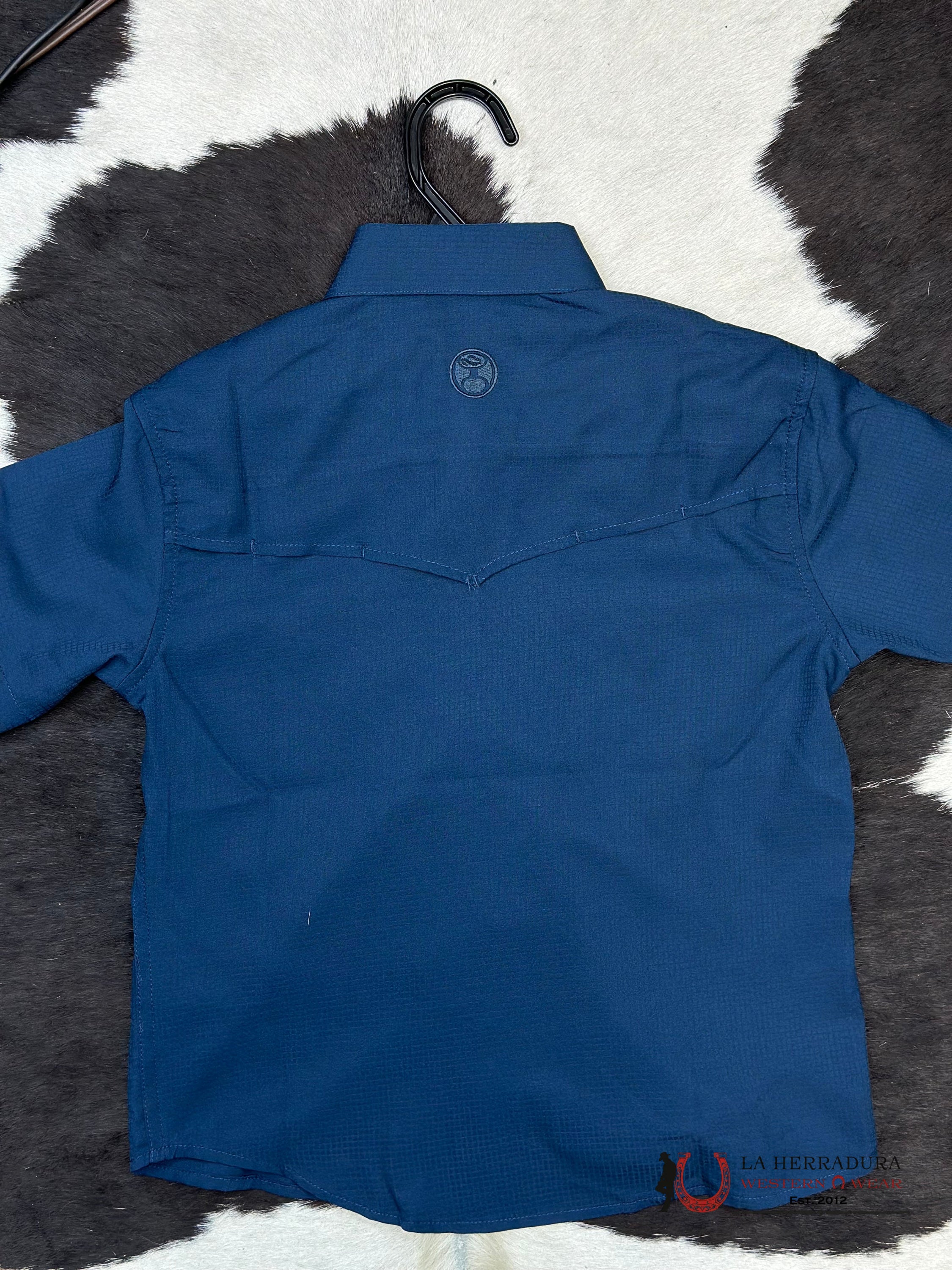 Hooey Boys Navy Snap Short Sleeve Niños