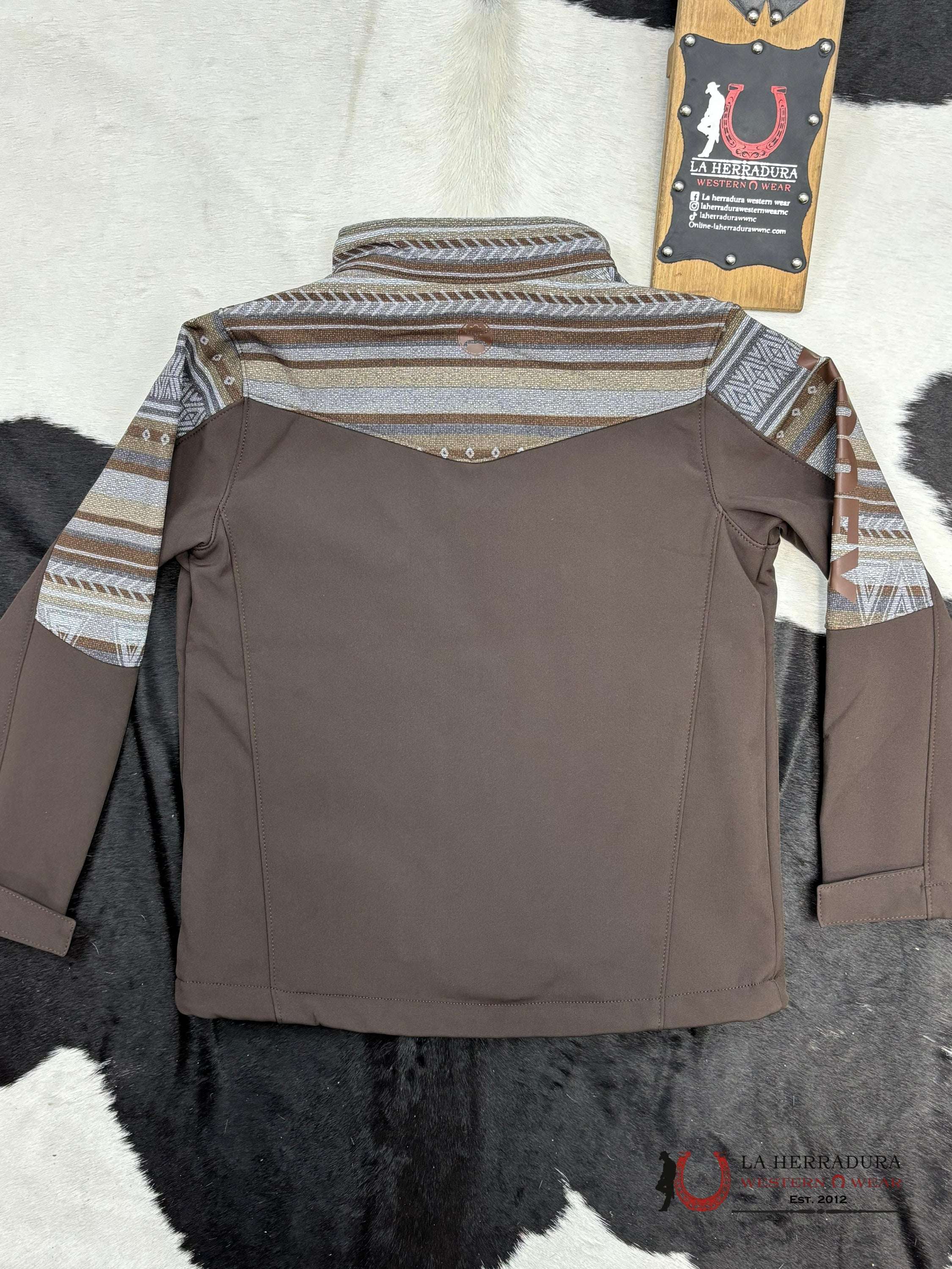 Hooey Boys Softshell Brown Full Zip Jacket Niños