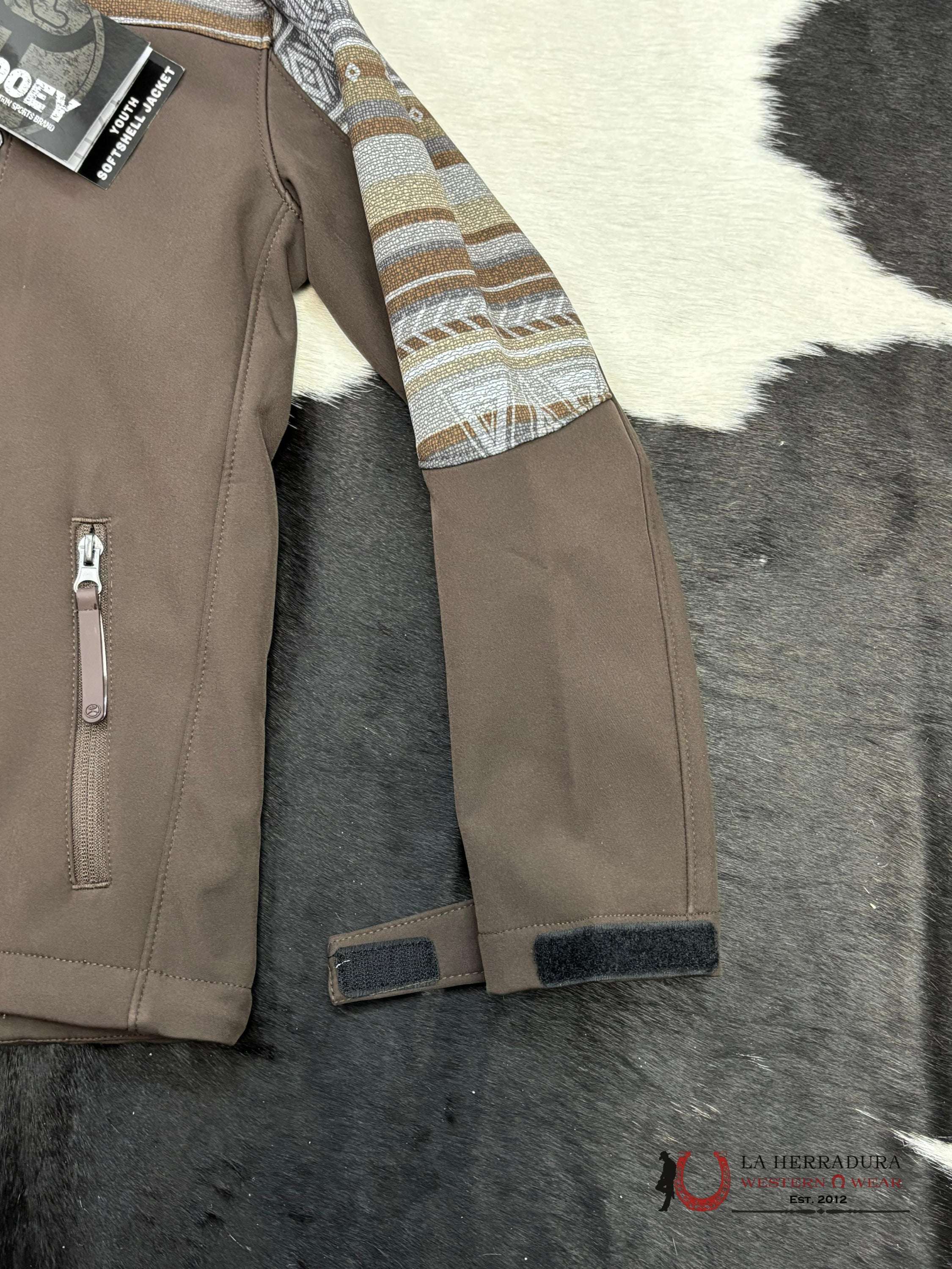 Hooey Boys Softshell Brown Full Zip Jacket Niños