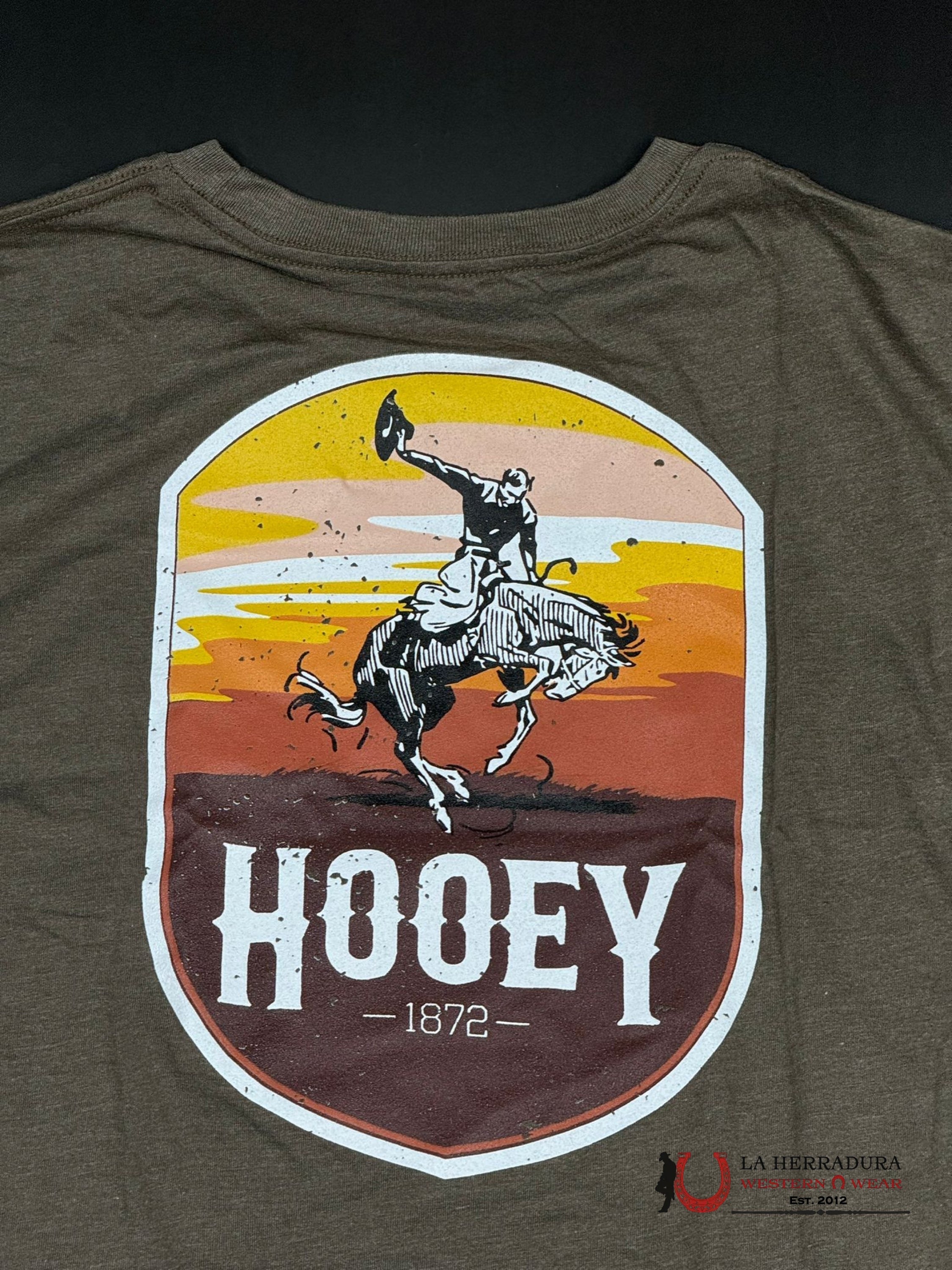 HOOEY ‘CHEYENNE’ KIDS TSHIRT - ORANGE/YELLOW/CREAM SS HT1548BR NIÑOS