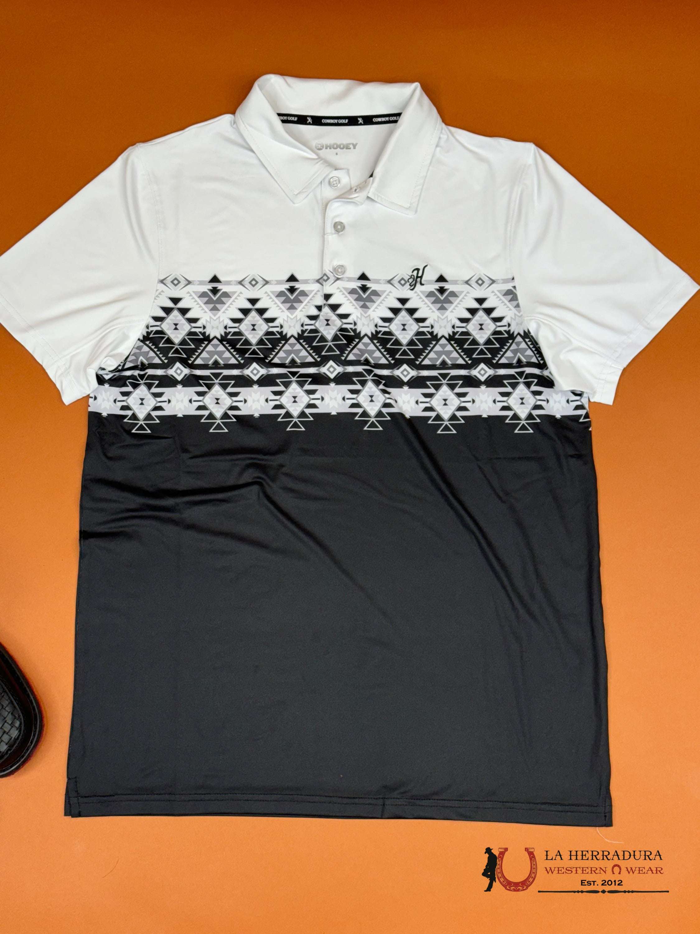 Hooey Cowboy Golf Tge Weekender Black/ White Polo Ropa Hombres