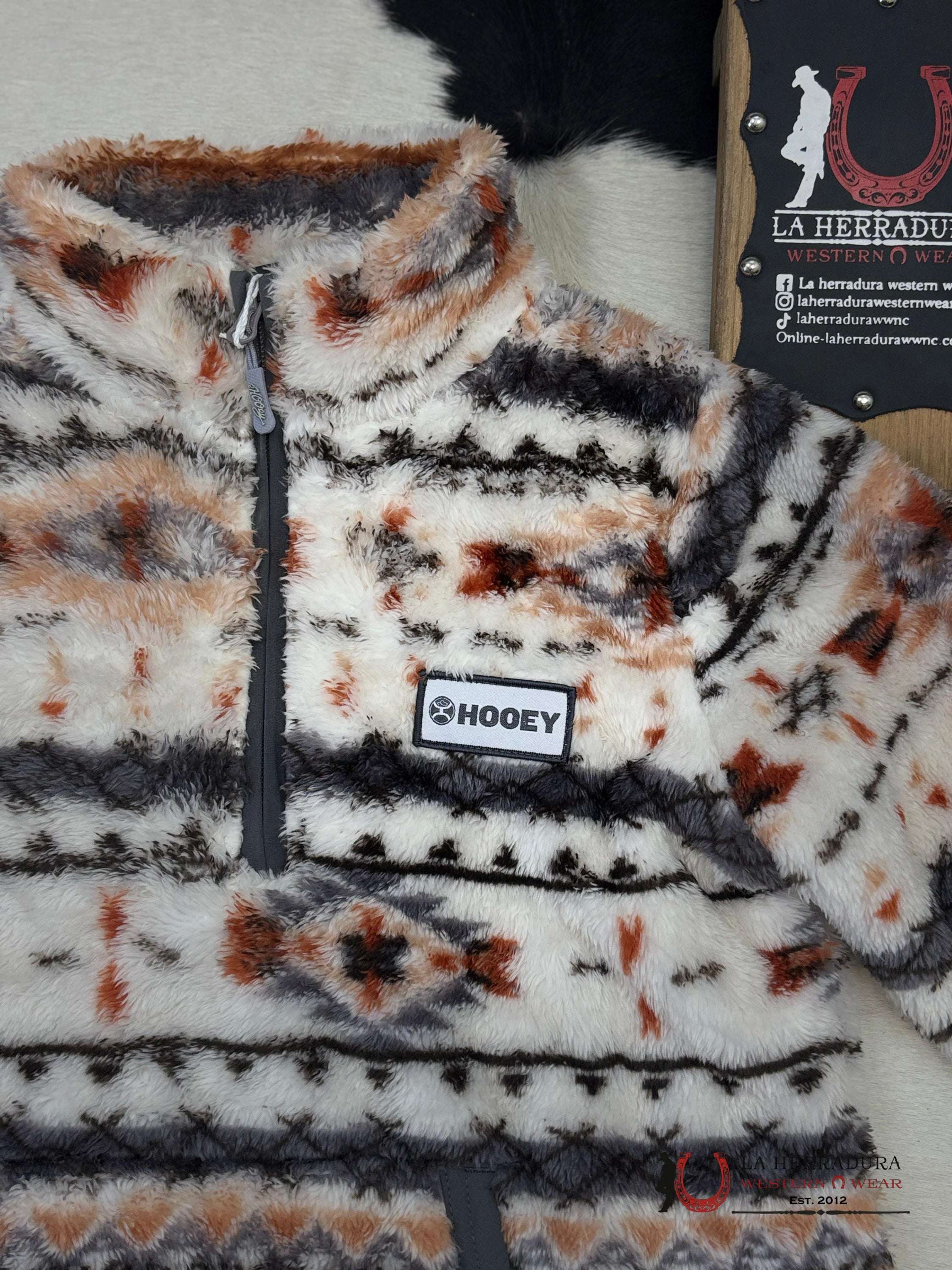 Hooey Fleece Pullover Cream/Aztec Niños