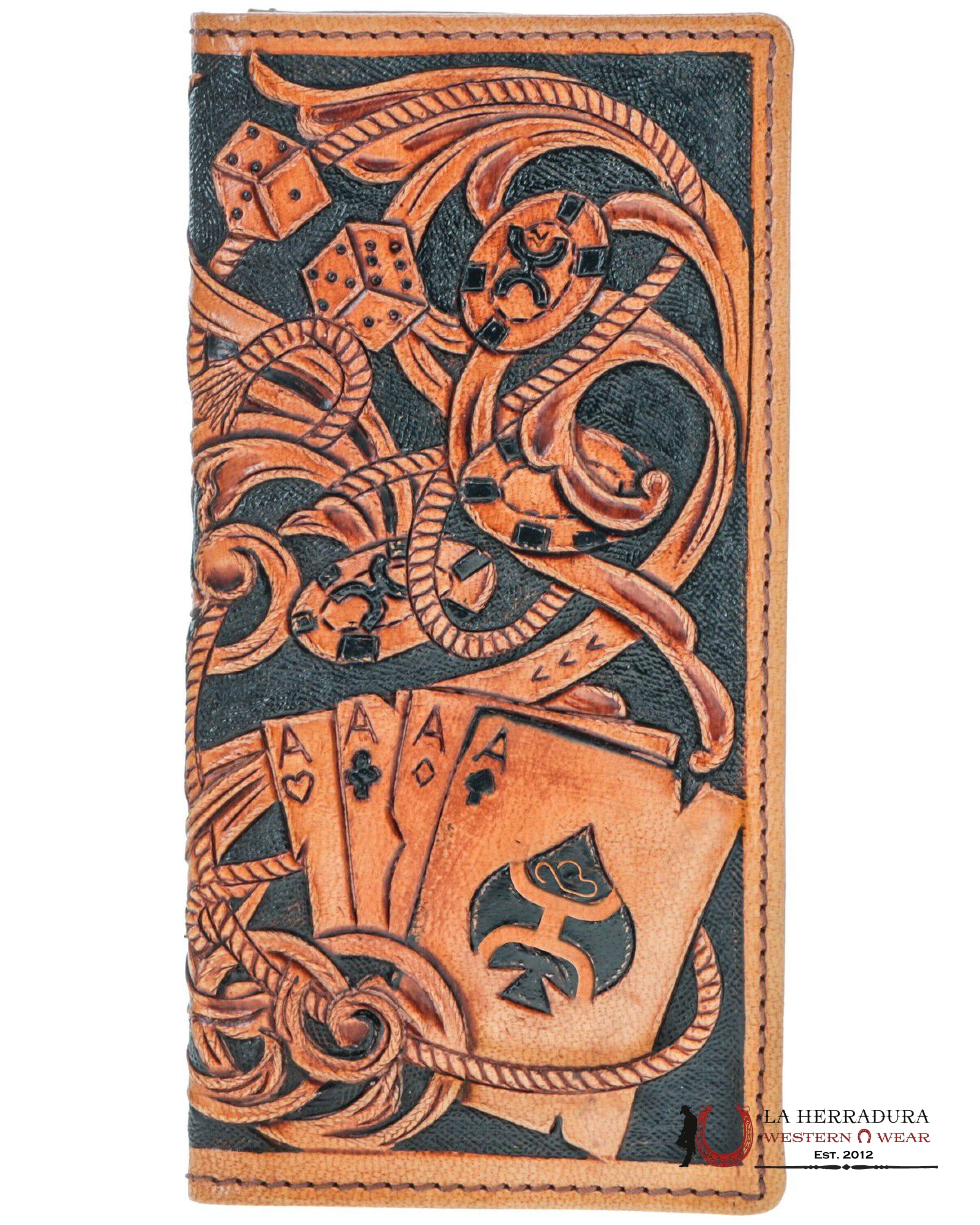HOOEY GAMBLER TAN PLAYING CARD RODEO WALLET ACCESORIOS