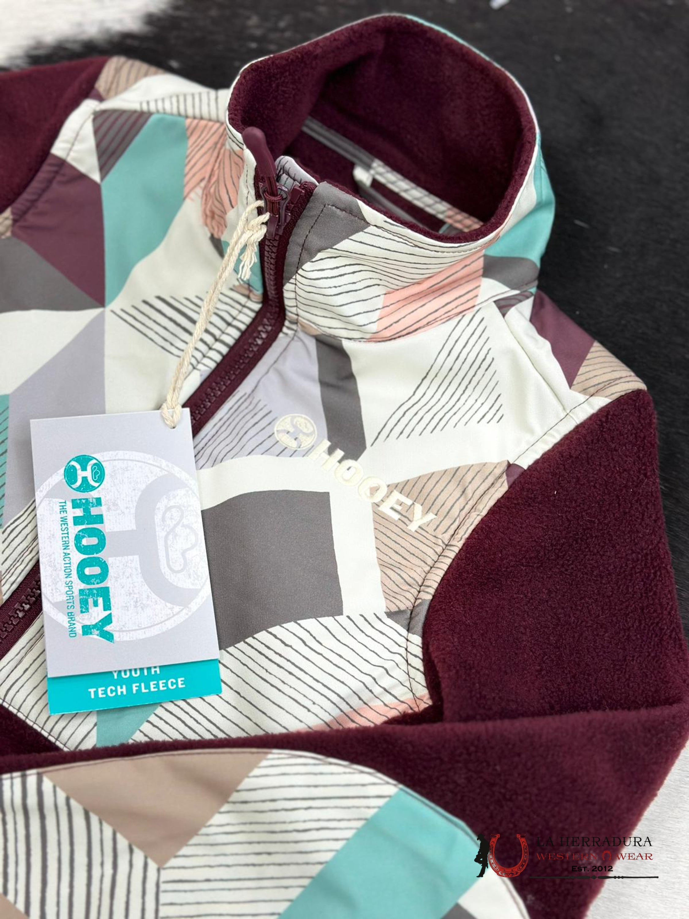 Hooey Girls Geometric Pattern Purple Zip Up Niños