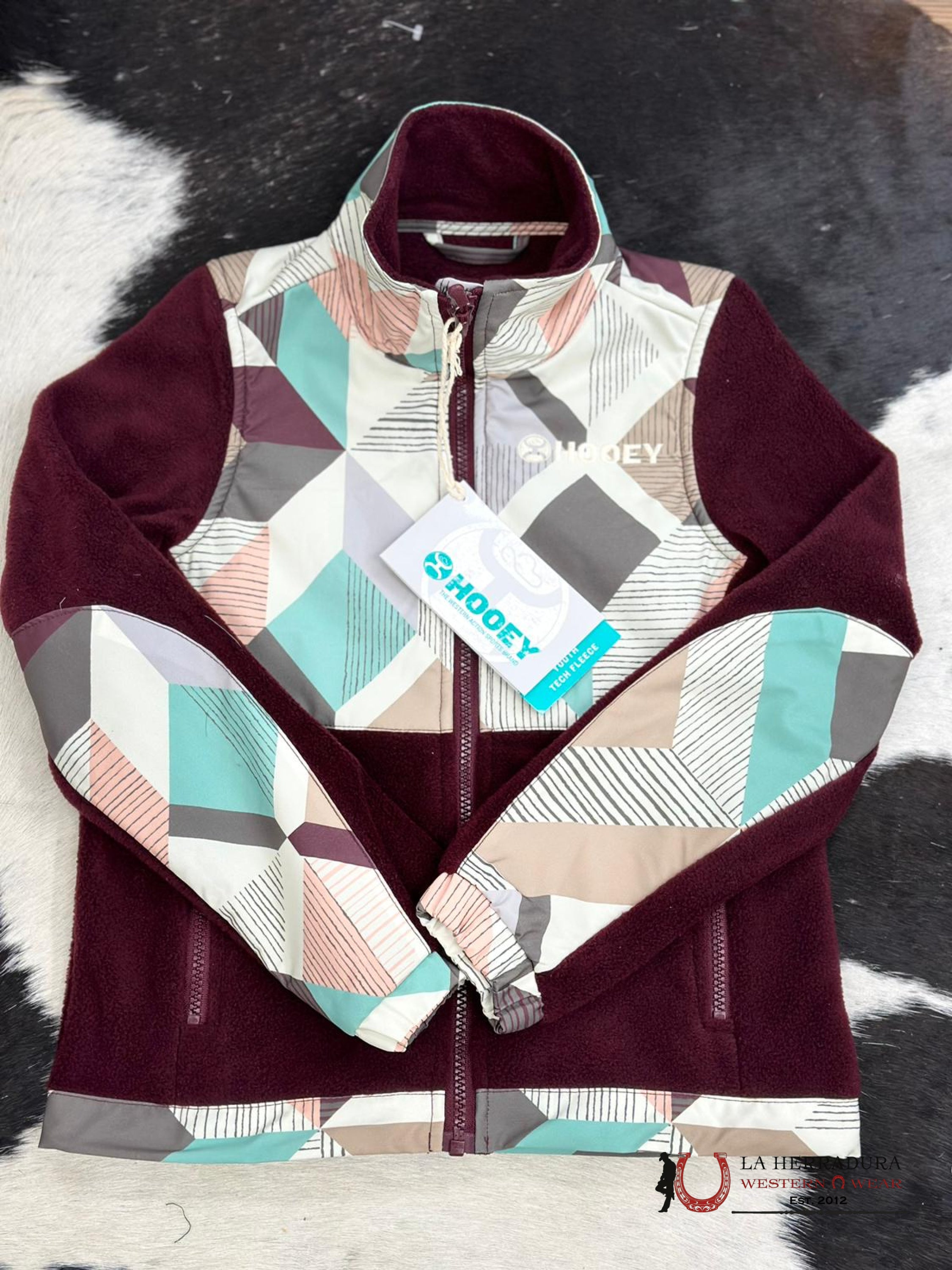 Hooey Girls Geometric Pattern Purple Zip Up Niños