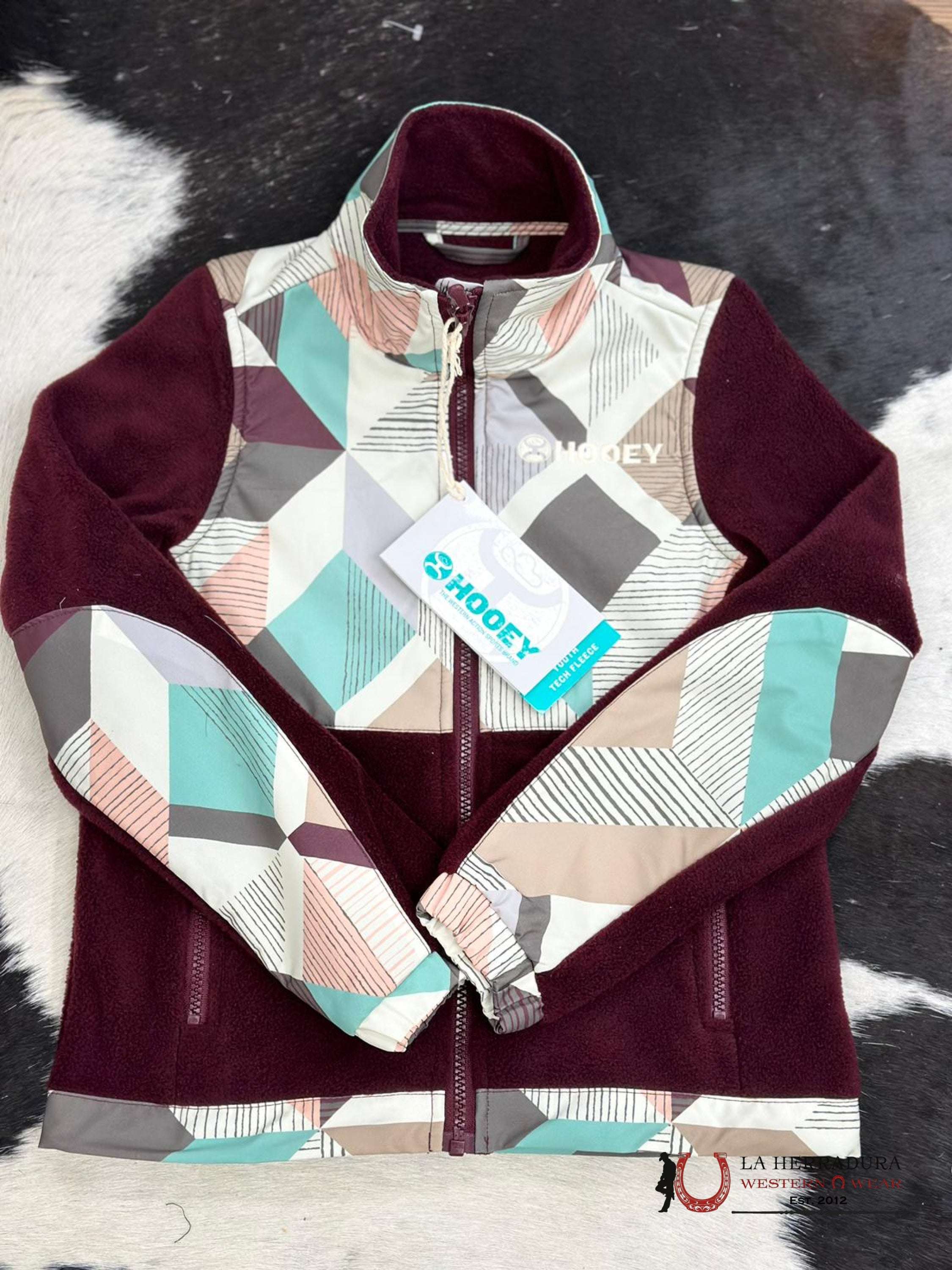 Hooey Girls Geometric Pattern Purple Zip Up Niños