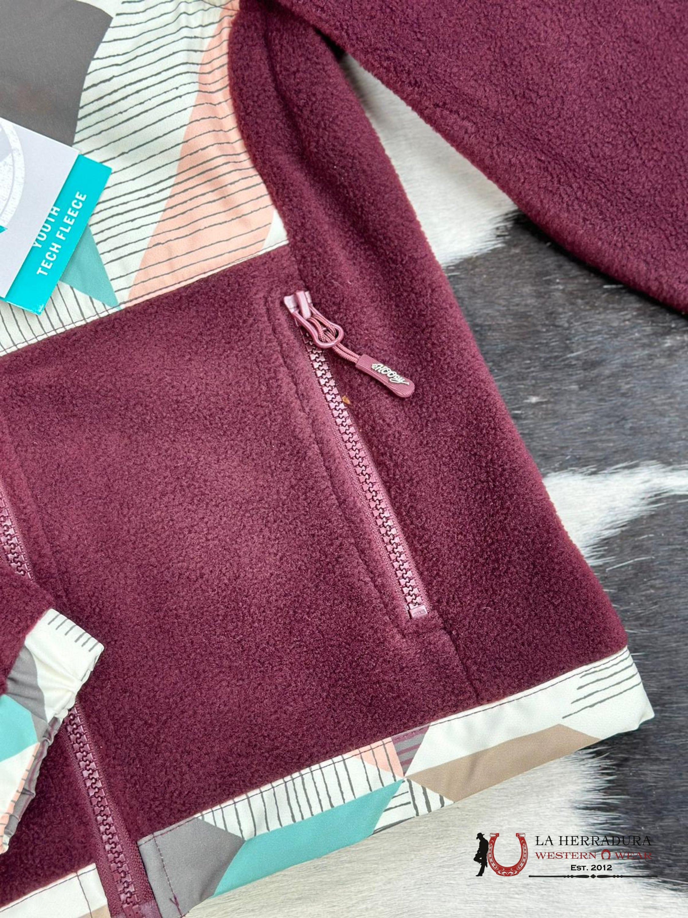 Hooey Girls Geometric Pattern Purple Zip Up Niños