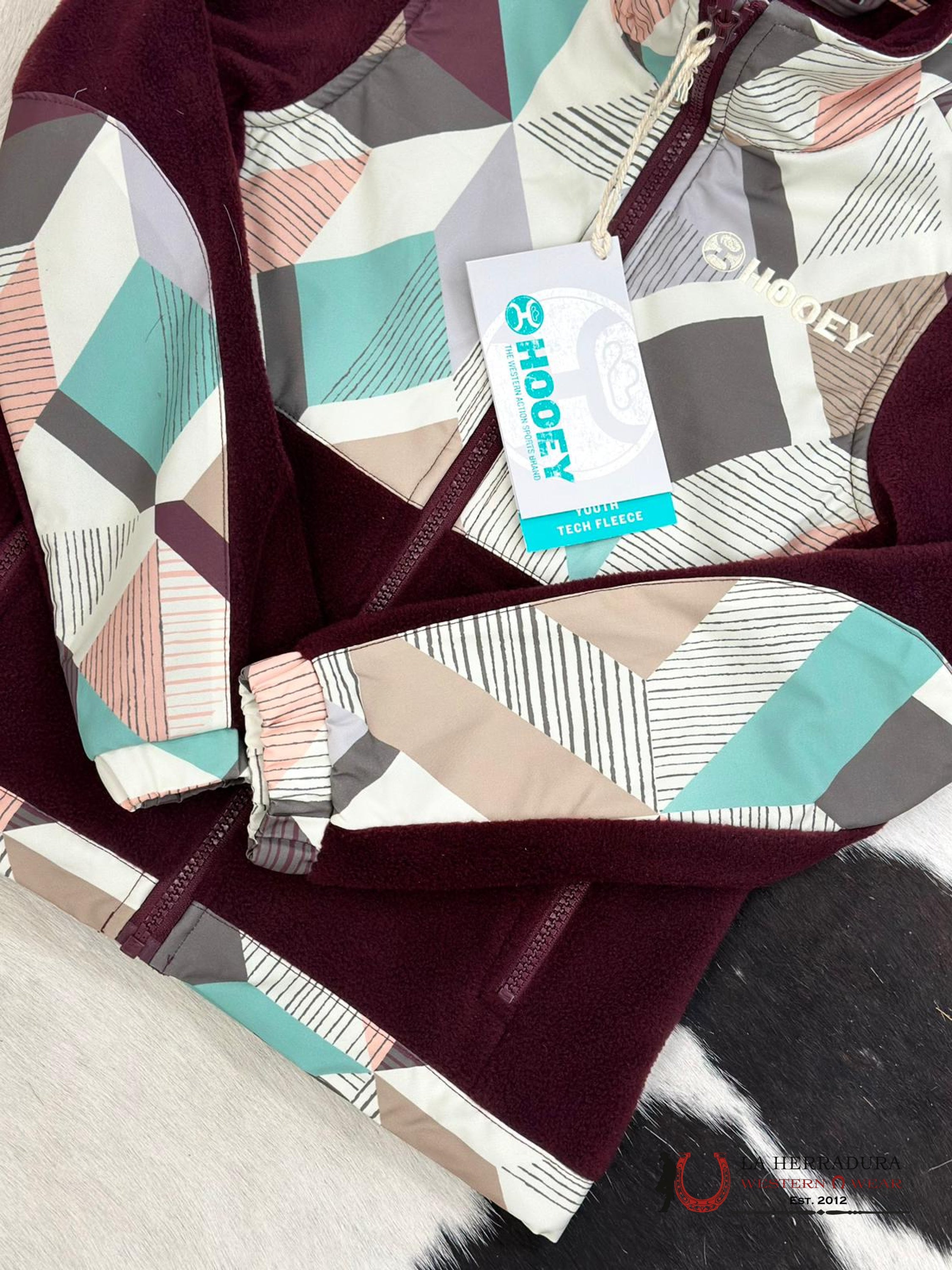 Hooey Girls Geometric Pattern Purple Zip Up Niños