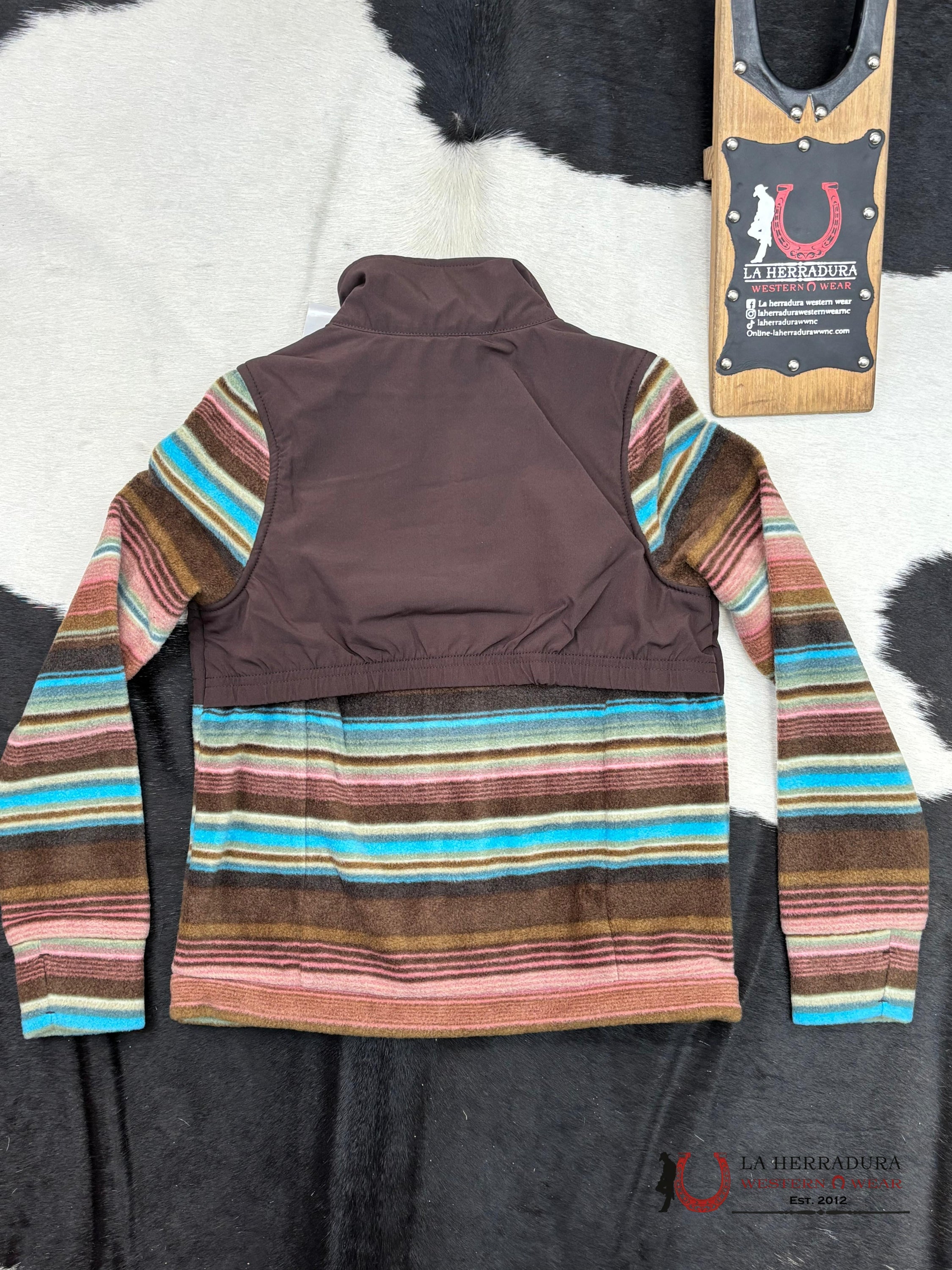 Hooey Girls Tech Fleece Jacket Brown Full Zip Niñas