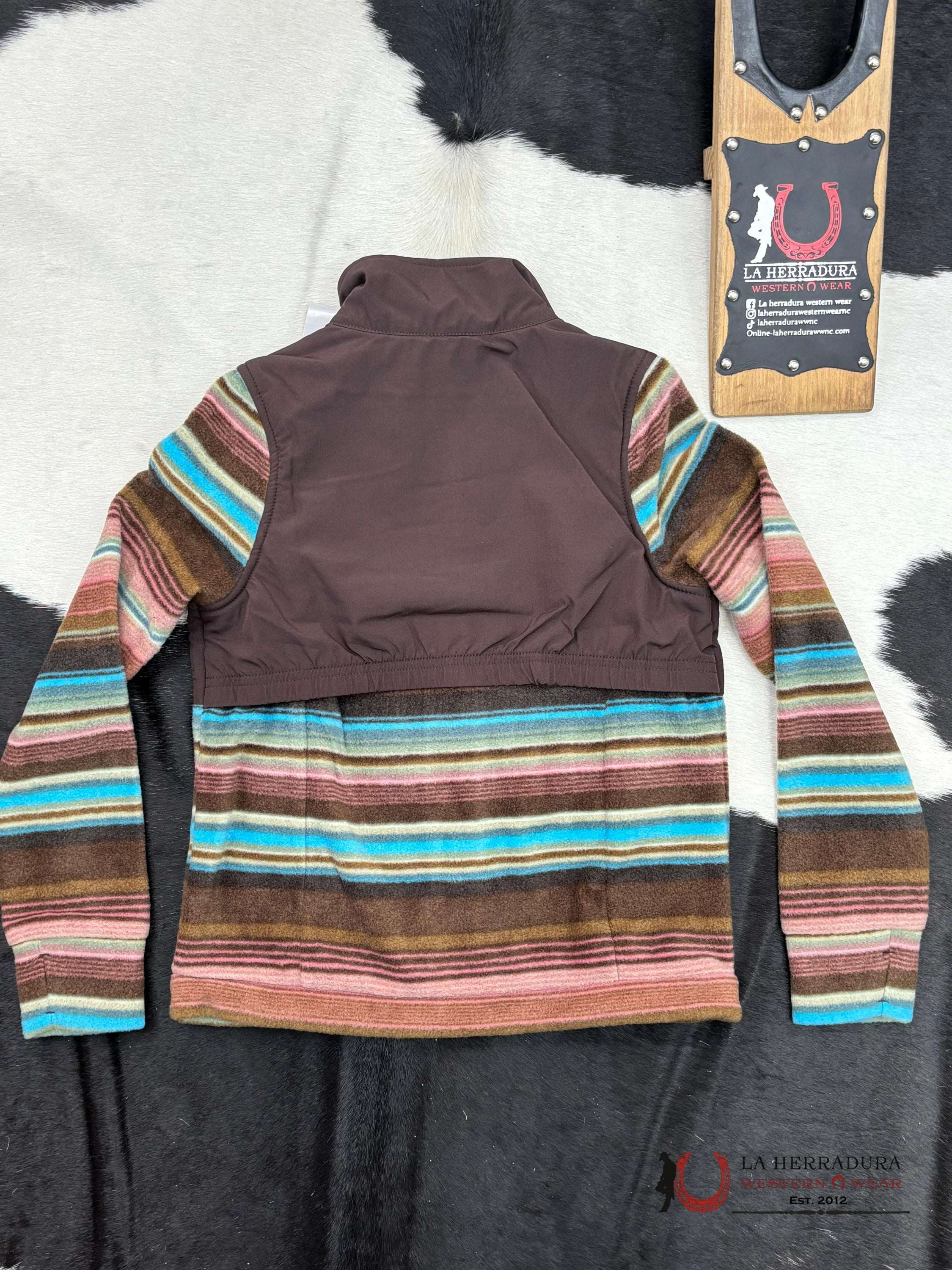 Hooey Girls Tech Fleece Jacket Brown Full Zip Niñas