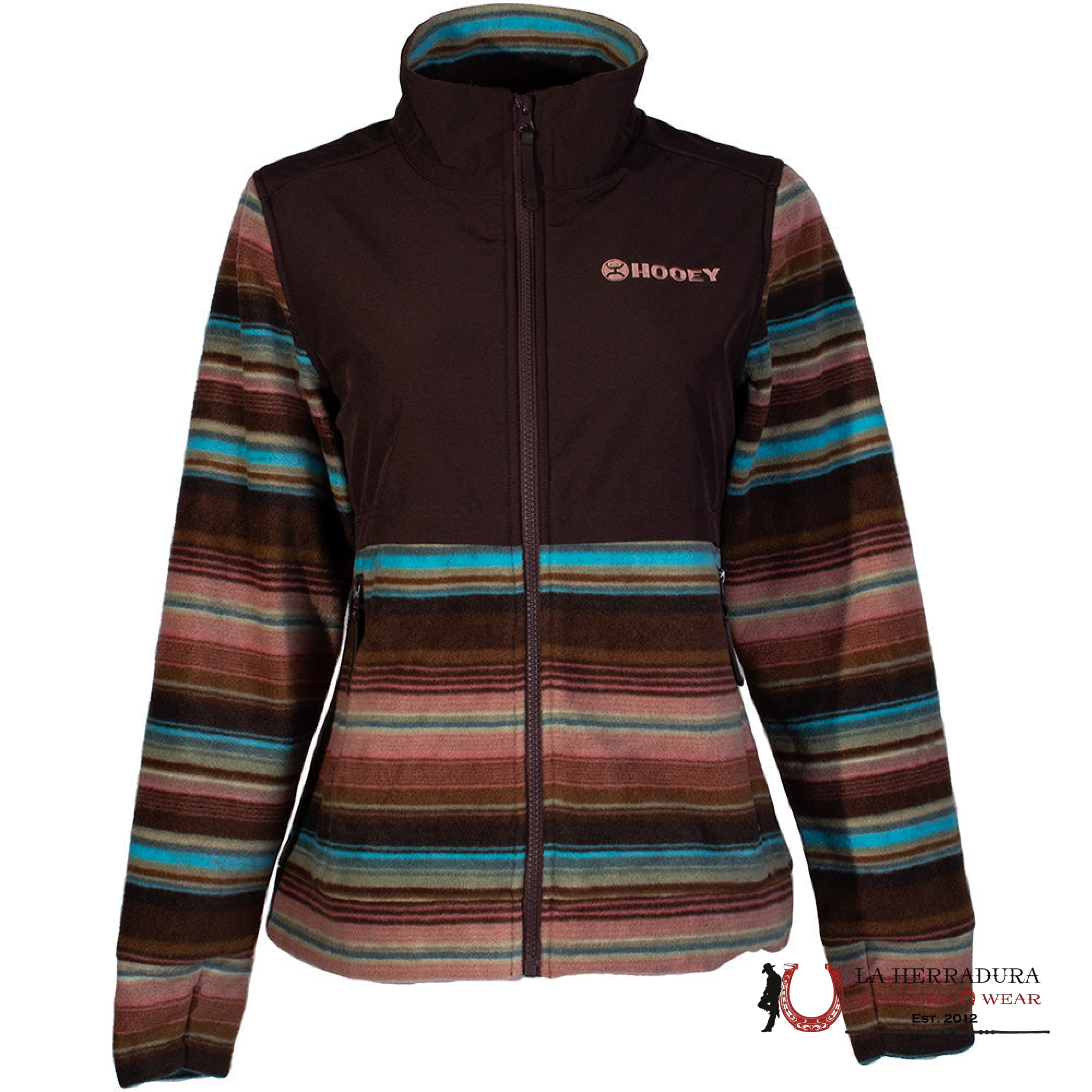Hooey Girls Tech Fleece Jacket Brown Full Zip Niñas