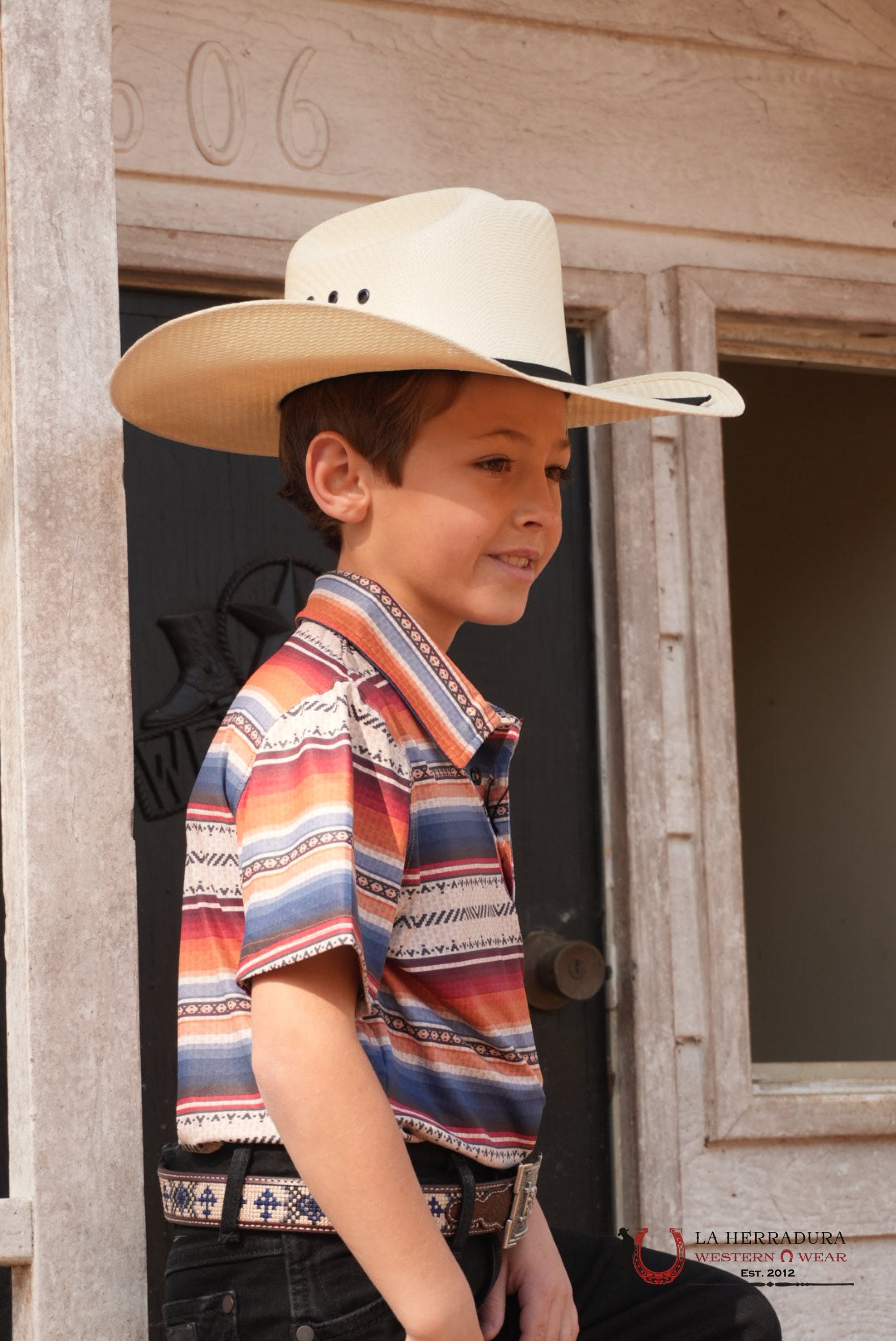 Hooey Kids Weekender Multi Color Serape Aztec Short Sleeve Polo Shirte NIÑOS