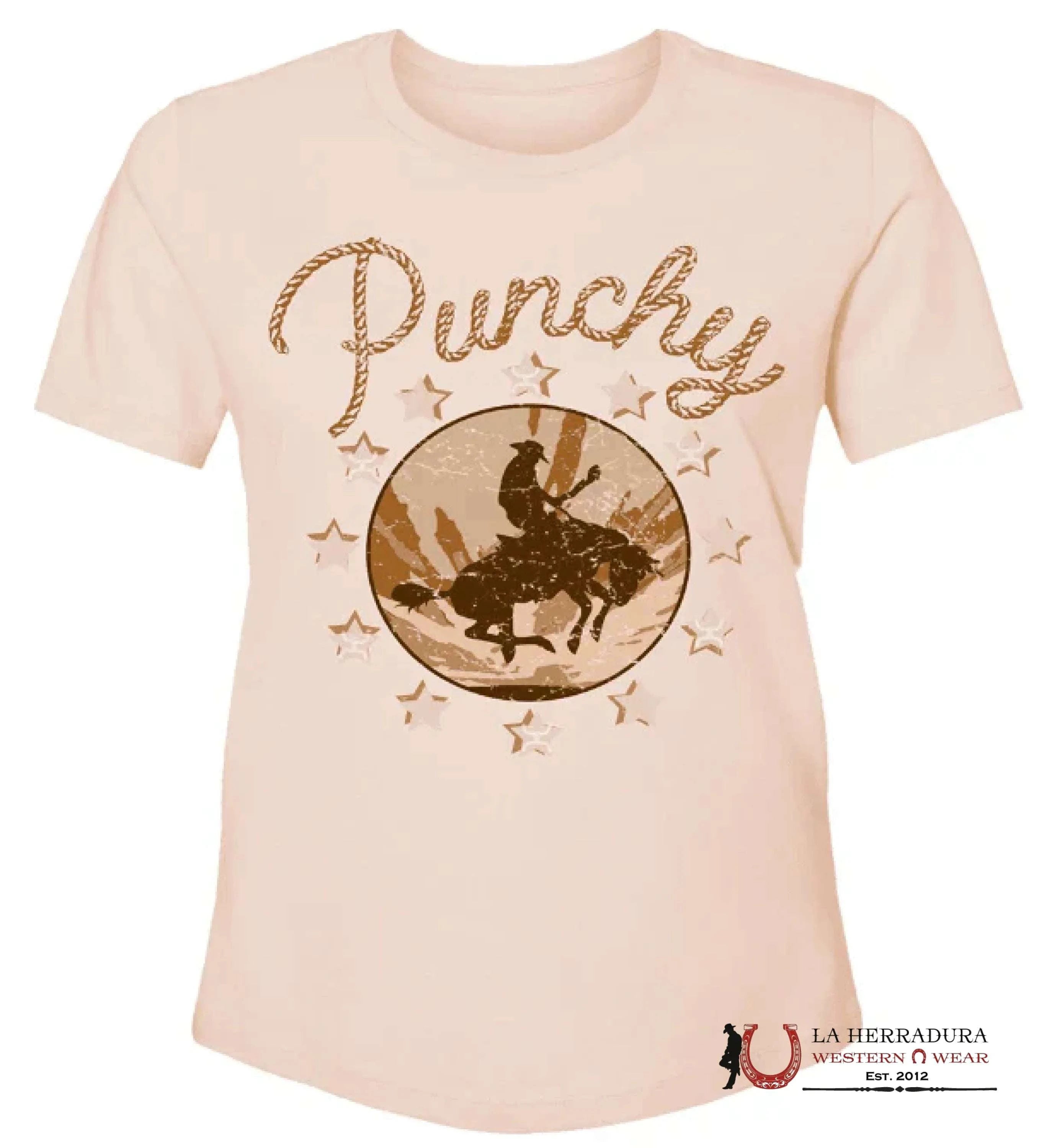 HOOEY LADIES PEACH CREW NECK TAN LOGO SHORT SLEEVE T-SHIRT HT160LTPK ROPA MUJERES