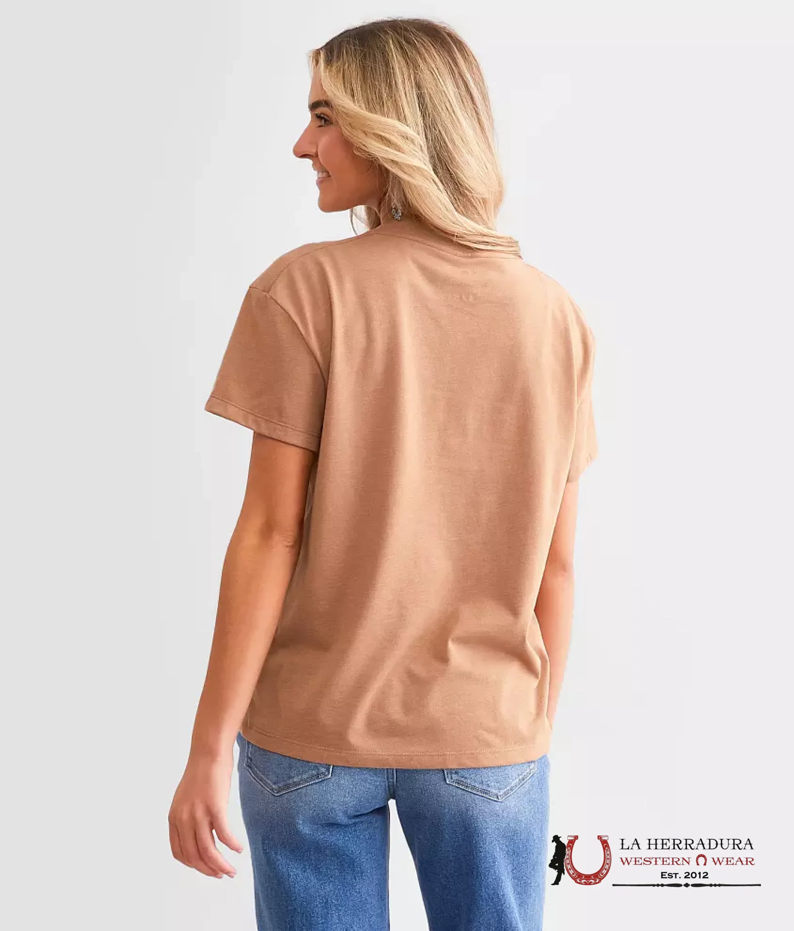 HOOEY LADIES PUNCHY T-SHIRT LIGHT BROWN PT1640LTBR ROPA MUJERES