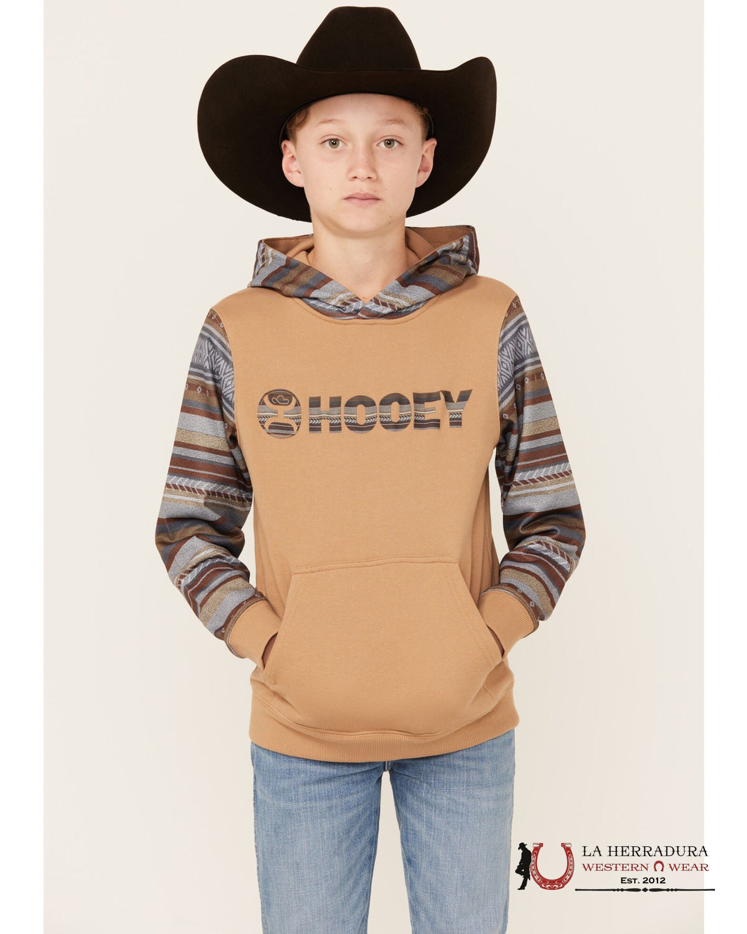Hooey Lock-Up Boys Brown Hoodie Niños