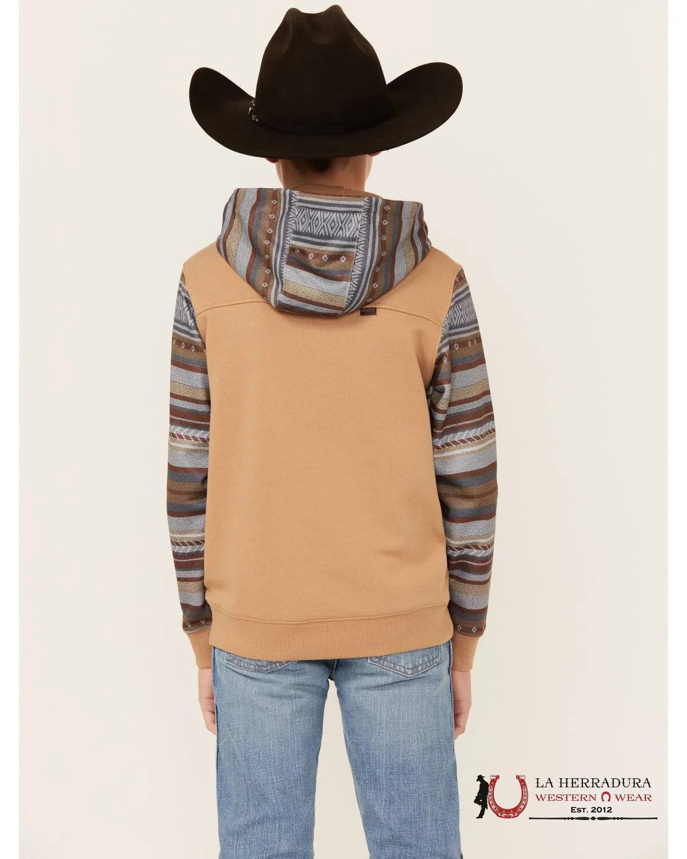 Hooey Lock-Up Boys Brown Hoodie Niños