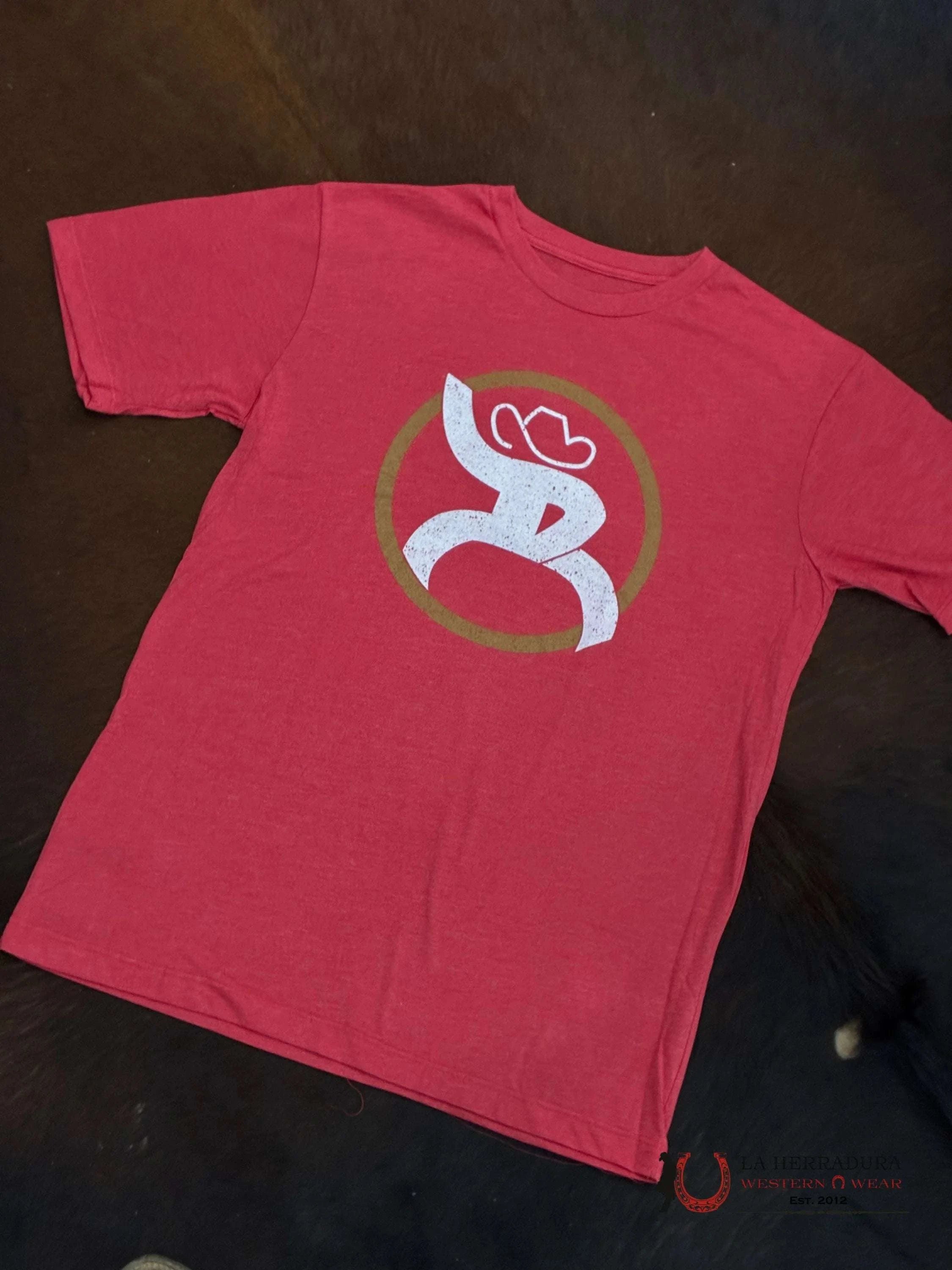 HOOEY MAN DARK TAN LOGO RED T-SHIRT RY1516RD ROPA HOMBRES