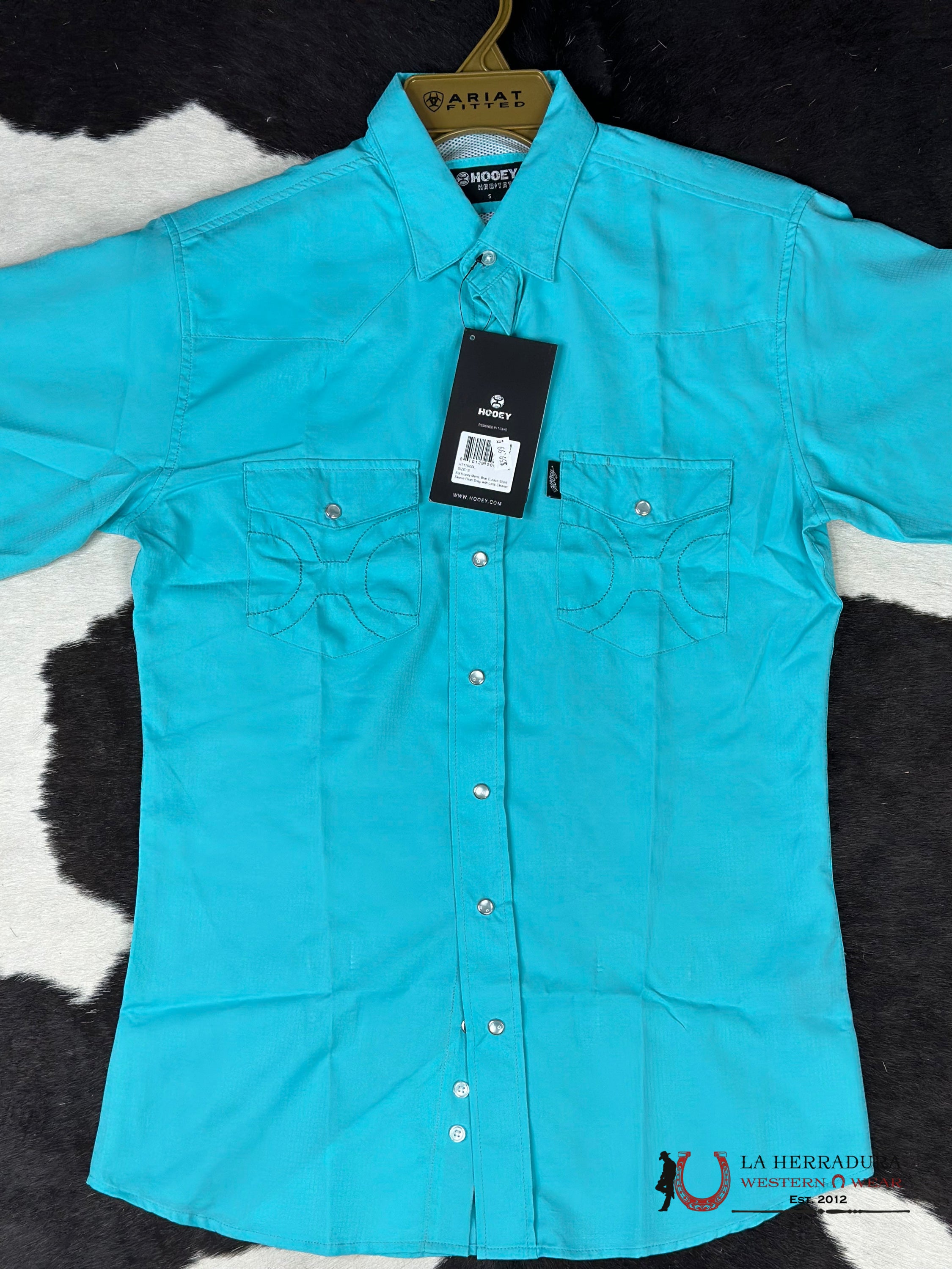 Hooey Men Blue Curaco Pearl Snap Short Sleeve Ropa Hombres