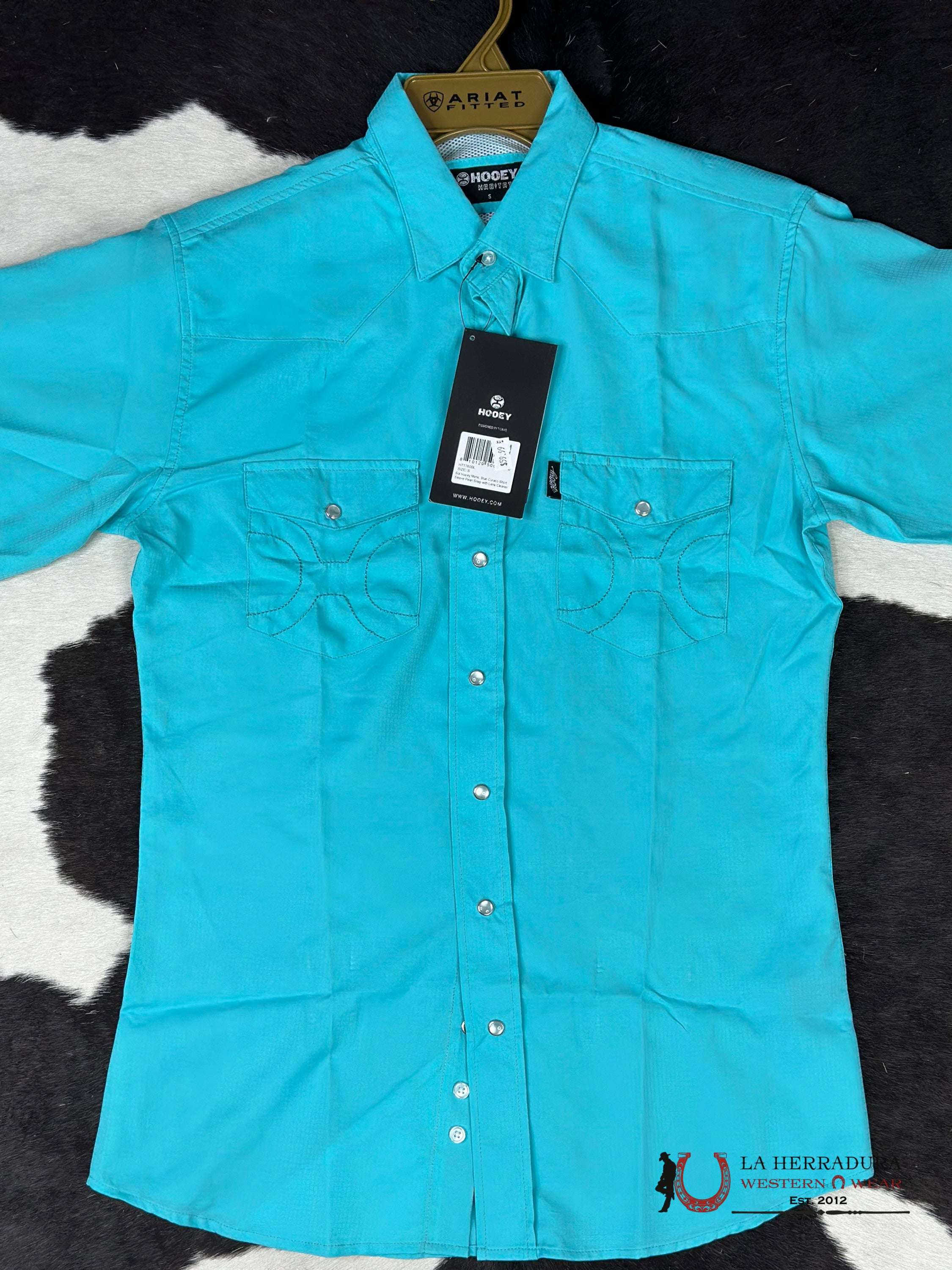 Hooey Men Blue Curaco Pearl Snap Short Sleeve Ropa Hombres