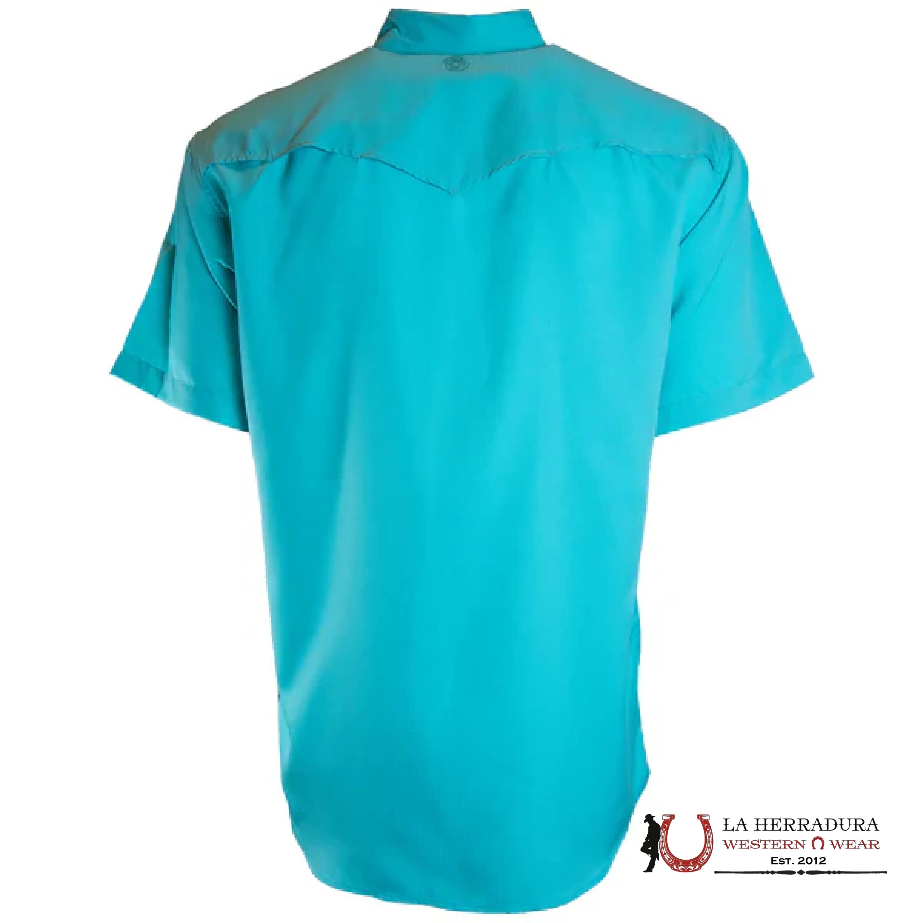 HOOEY MEN BLUE CURACO PEARL SNAP SHORT SLEEVE ROPA HOMBRES