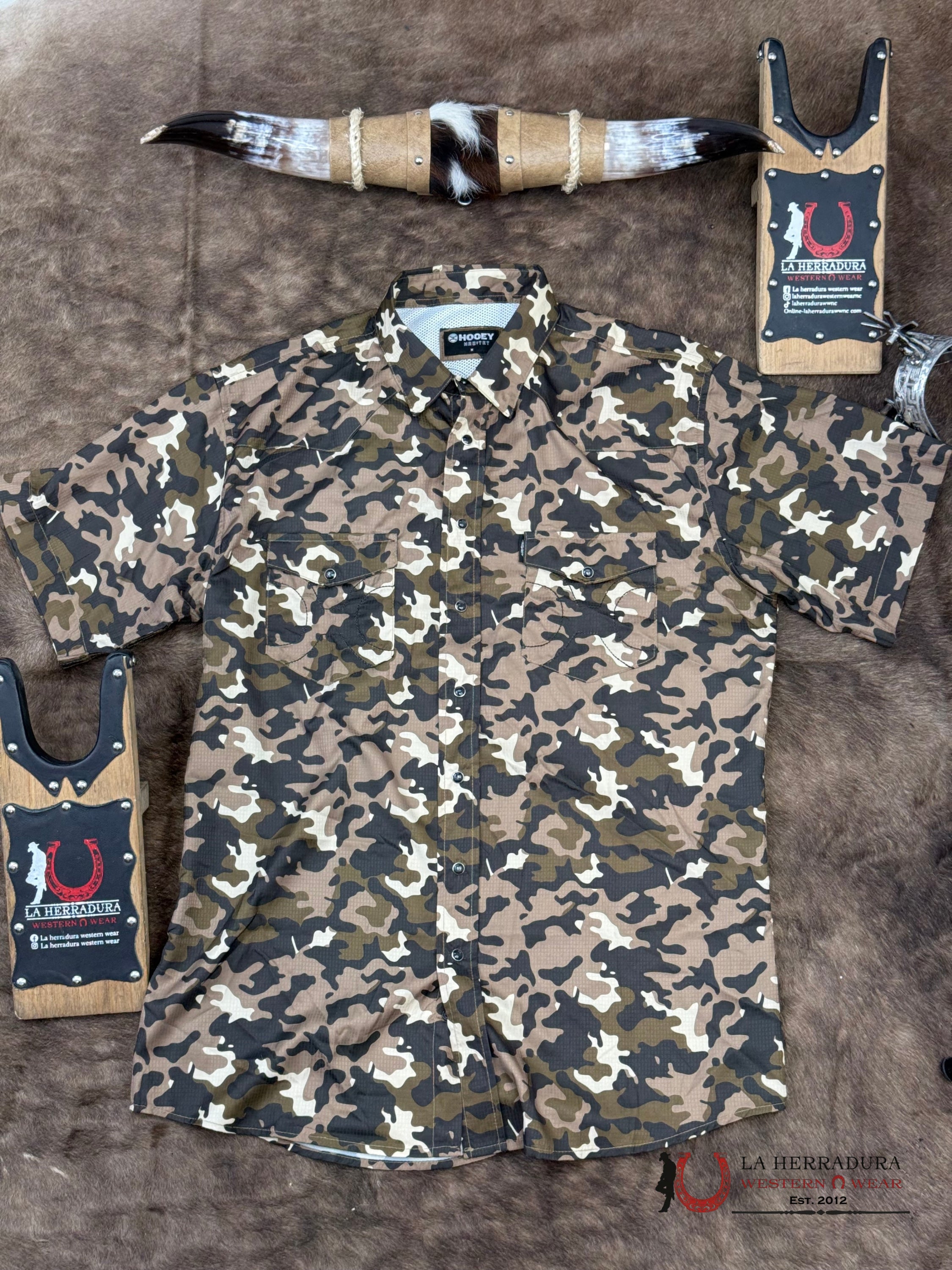HOOEY Camo Pattern Short Sleeve ROPA HOMBRES