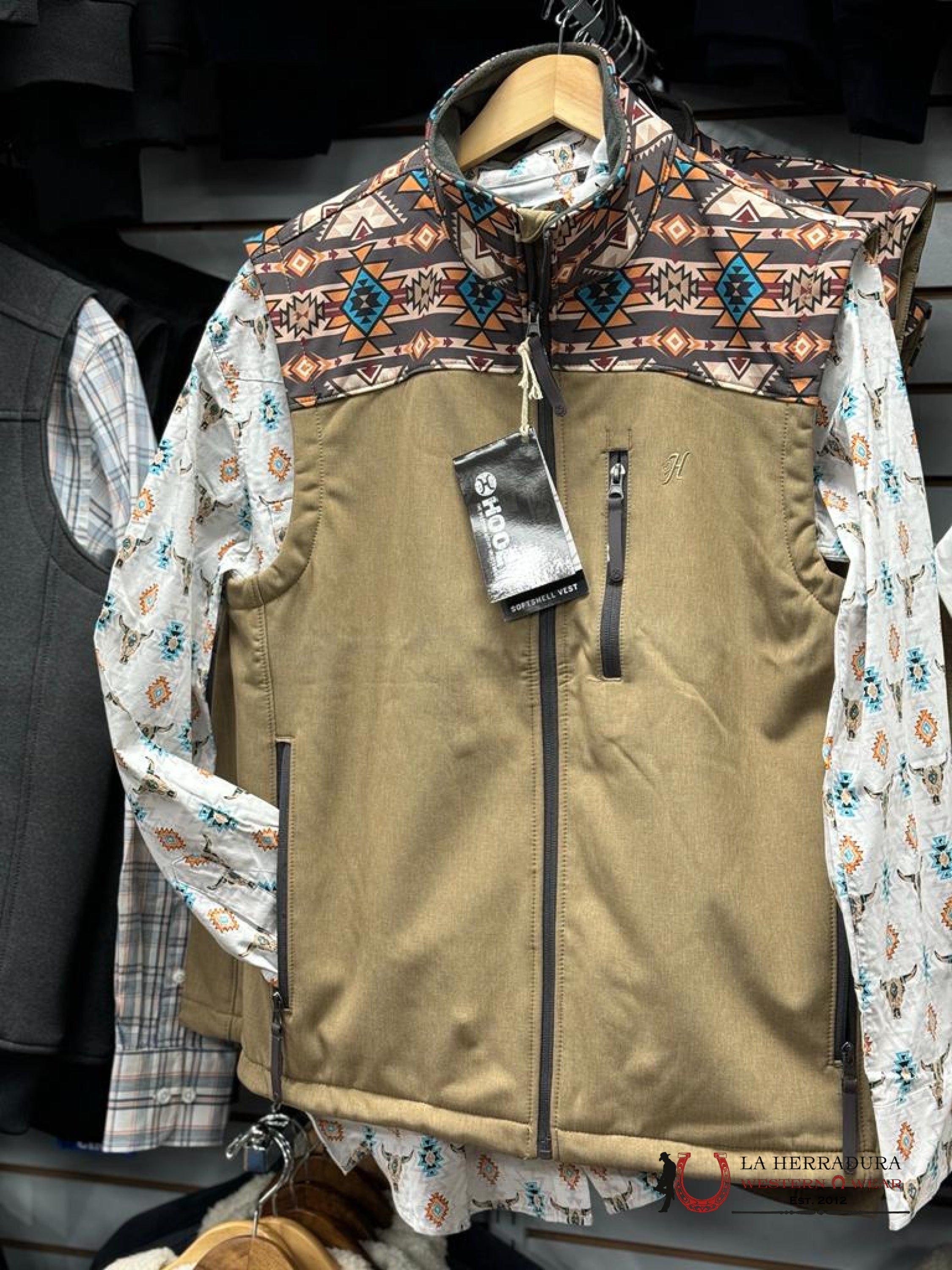 Hooey Mens Softshell Vest Aztec Brown Ropa Hombres