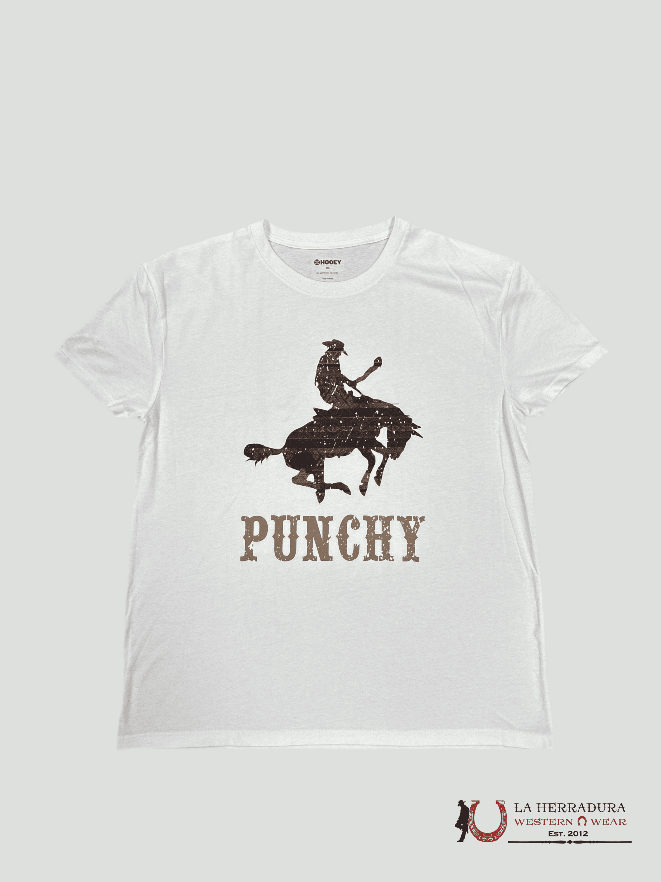 HOOEY MENS TSHIRT WHITE AZTEX HORSE AND ROCKER ROPA HOMBRES