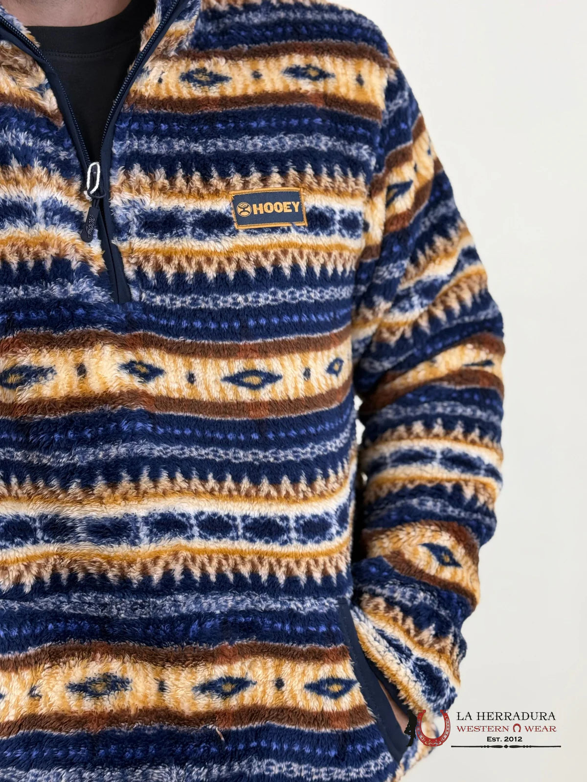 HOOEY MENS PULLOVER NAVY FLEECE HFP015NVTN