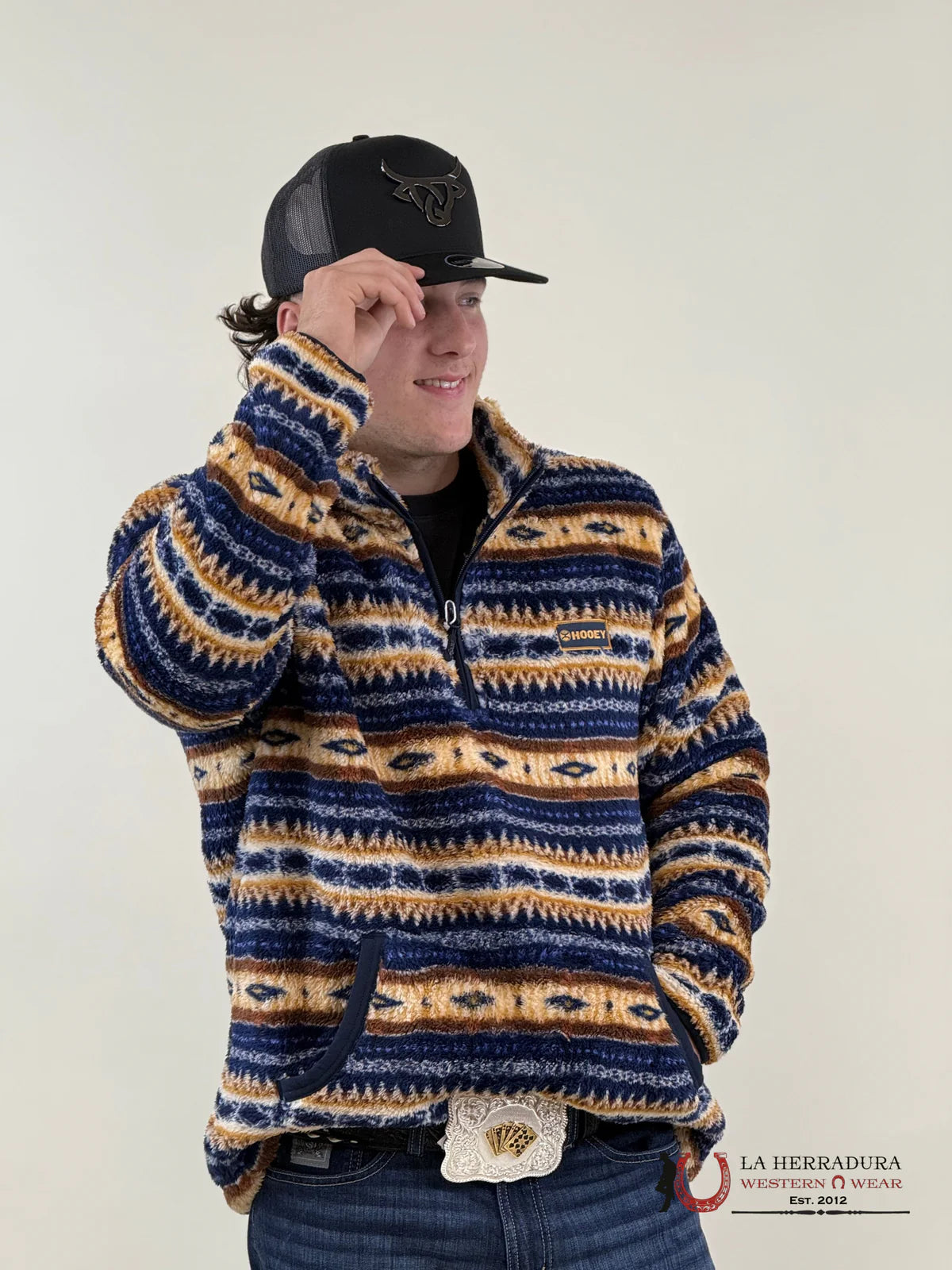 HOOEY MENS PULLOVER NAVY FLEECE HFP015NVTN