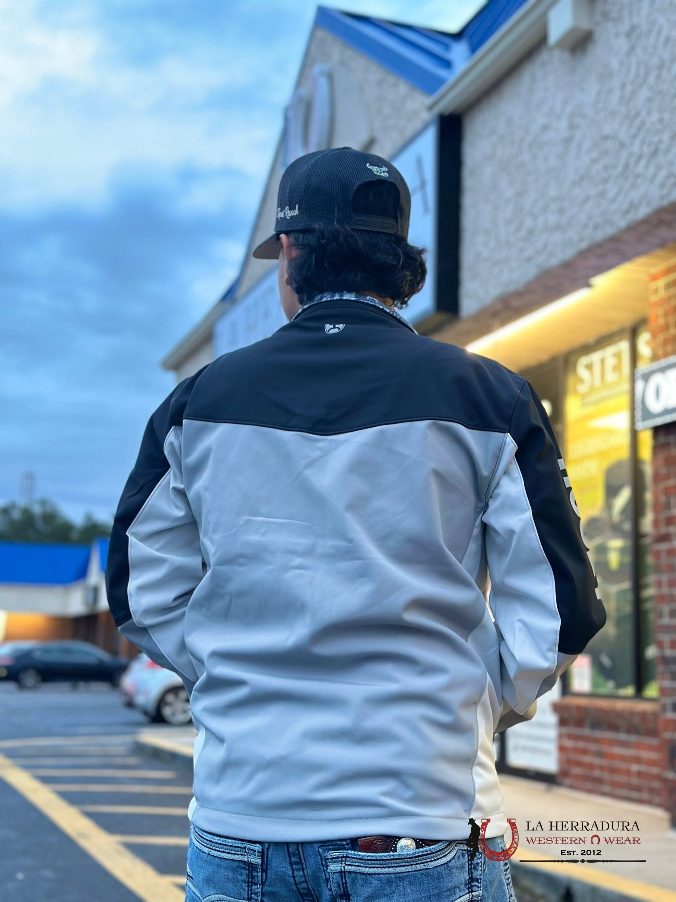 Hooey® Men’s Jacket Softshell Charcoal W/Grey & Black Accents On Sleeves Ropa Hombres