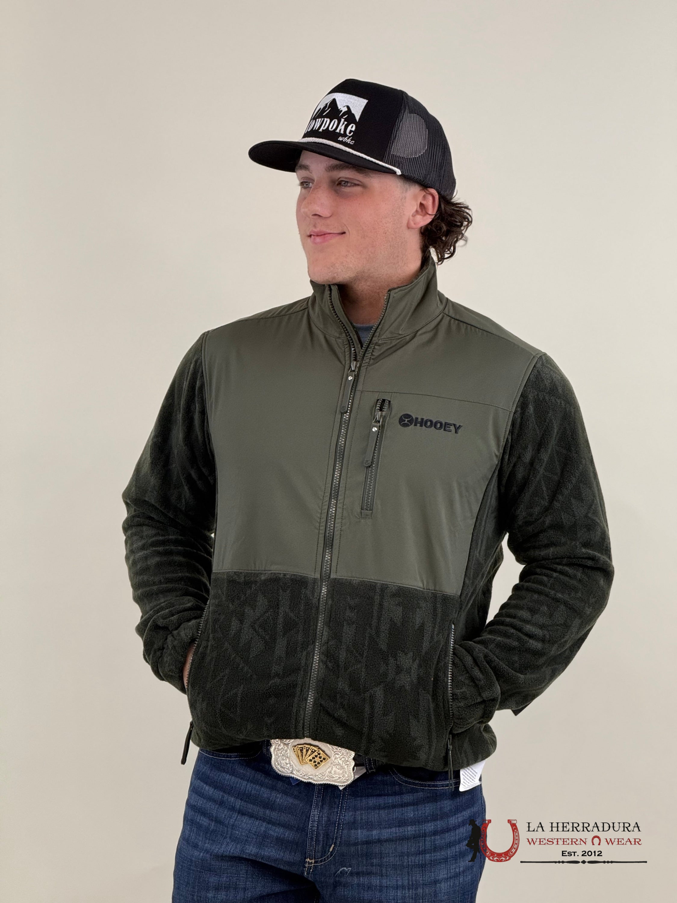 Hooey® Men’s Olive Full Zip Tech Fleece Jacket Ropa Hombres