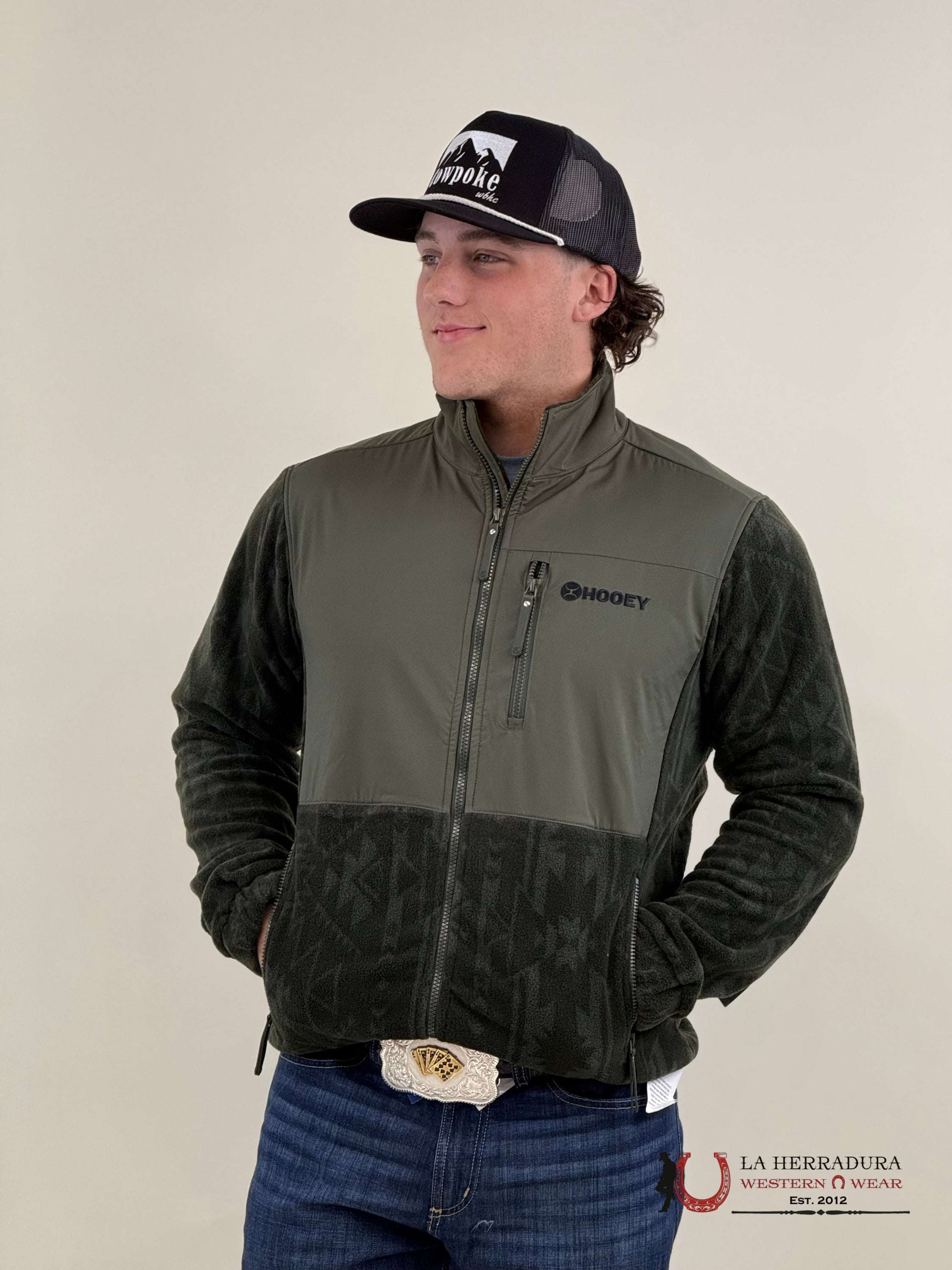 Hooey® Men’s Olive Full Zip Tech Fleece Jacket Ropa Hombres