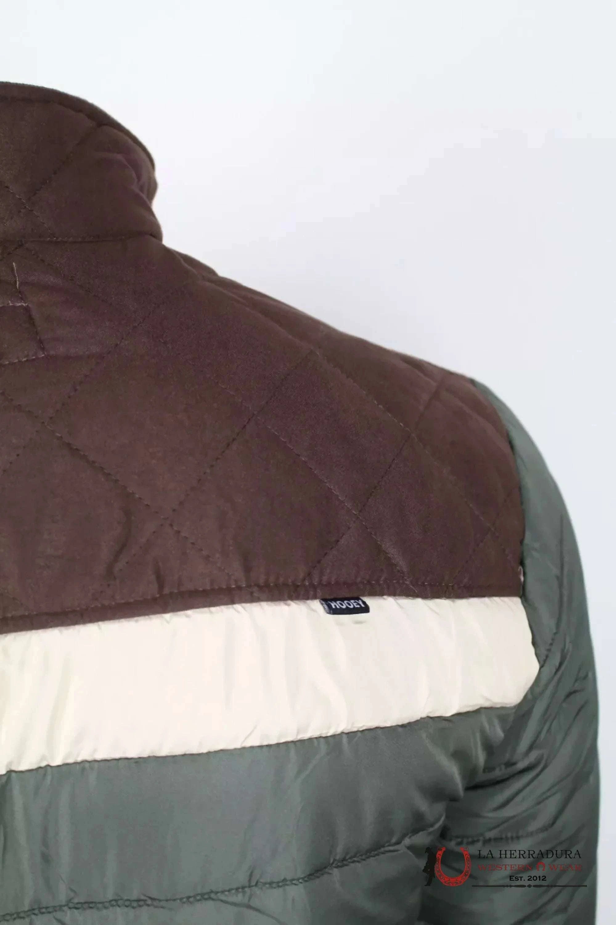 Hooey® Men’s Puffer Jacket Olive Body Tan Joke Ropa Hombres